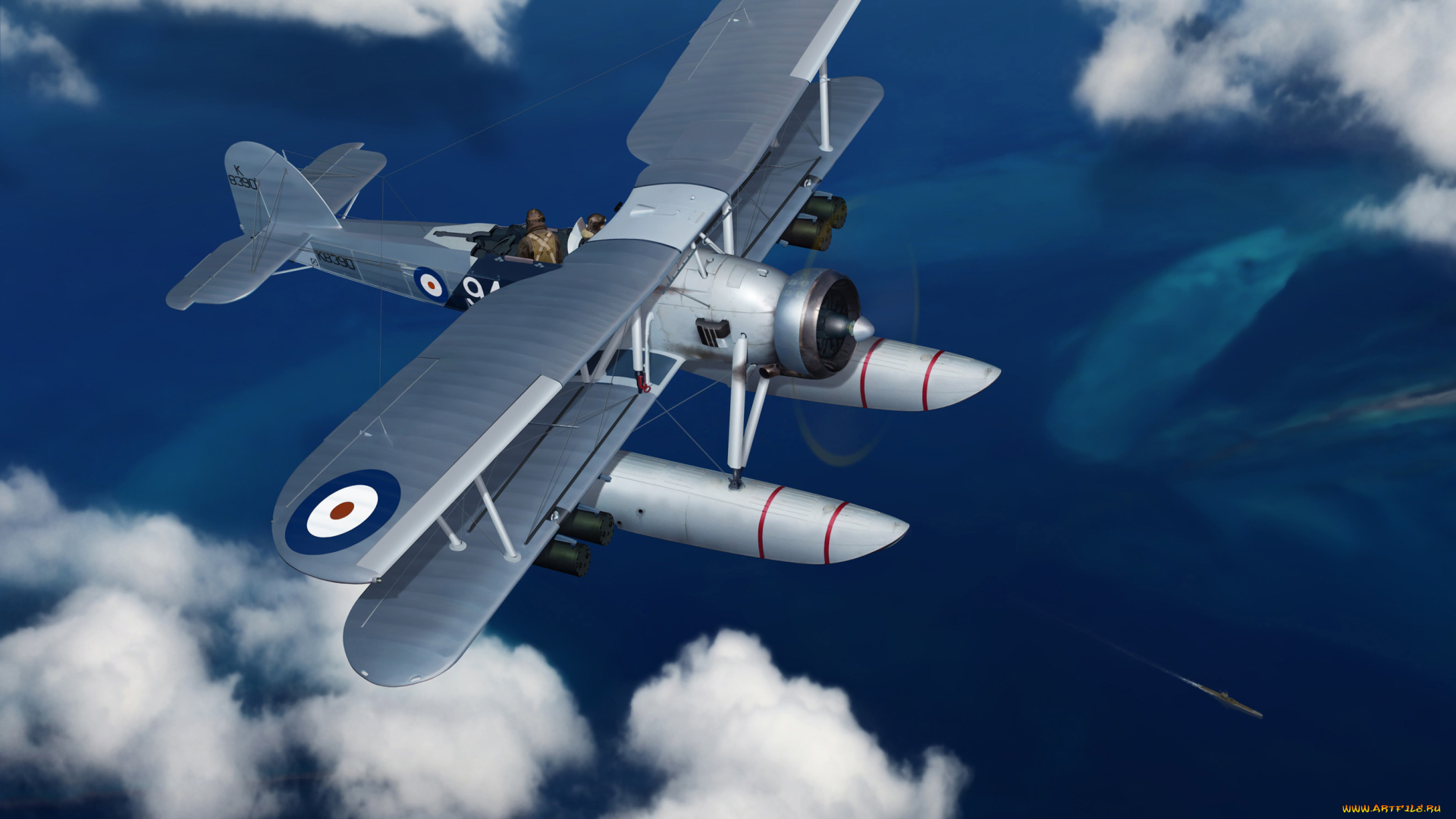 авиация, 3д, рисованые, graphic, бомбардировщик, ww2, гидросамолет, торпедоносец, британский, fairey, swordfish