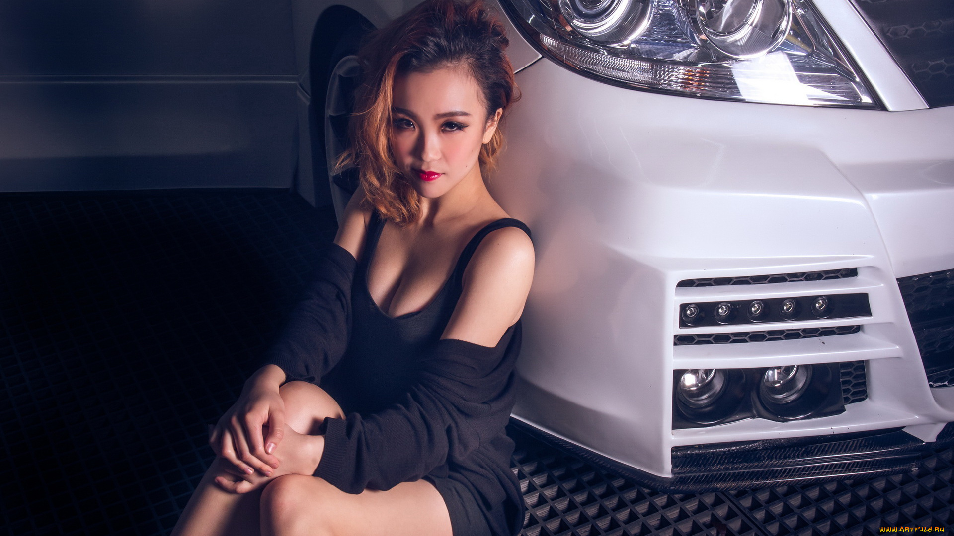 автомобили, авто, с, девушками, азиатка, автомобиль, девушка