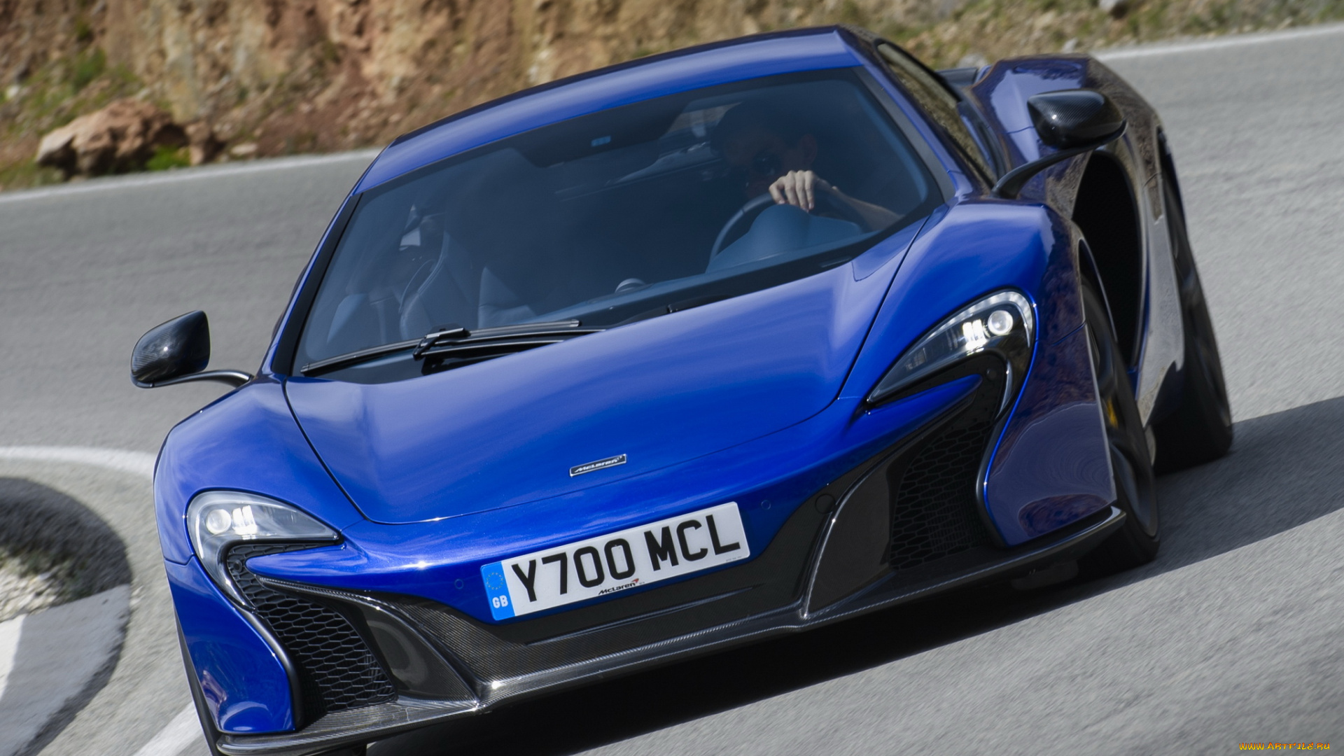 автомобили, mclaren, синий, 2014г, 650s, spyder