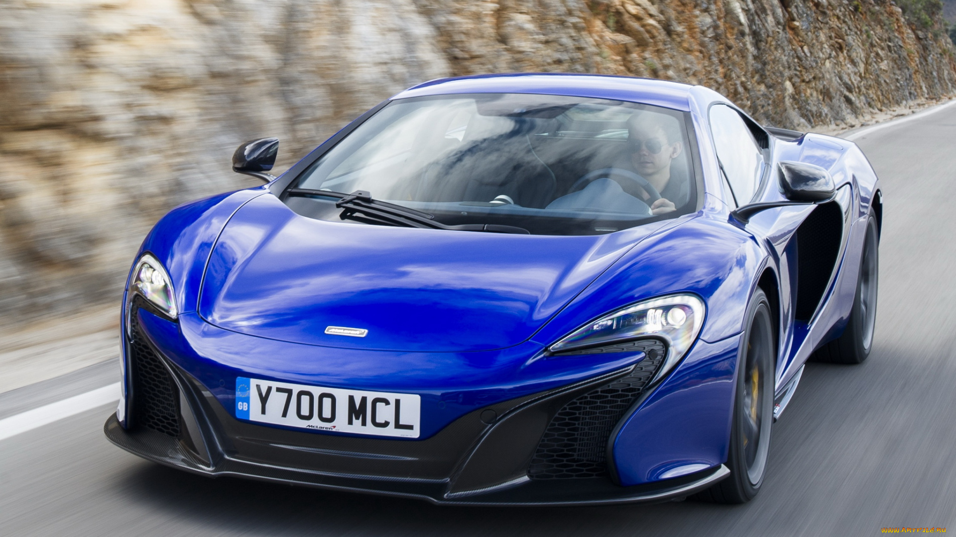 автомобили, mclaren, синий, 2014г, 650s, spyder