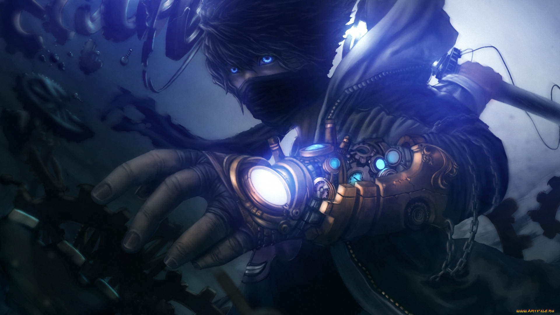 фэнтези, роботы, , киборги, , механизмы, фантастика, арт, парень, девушка, русалки, морская, звезда