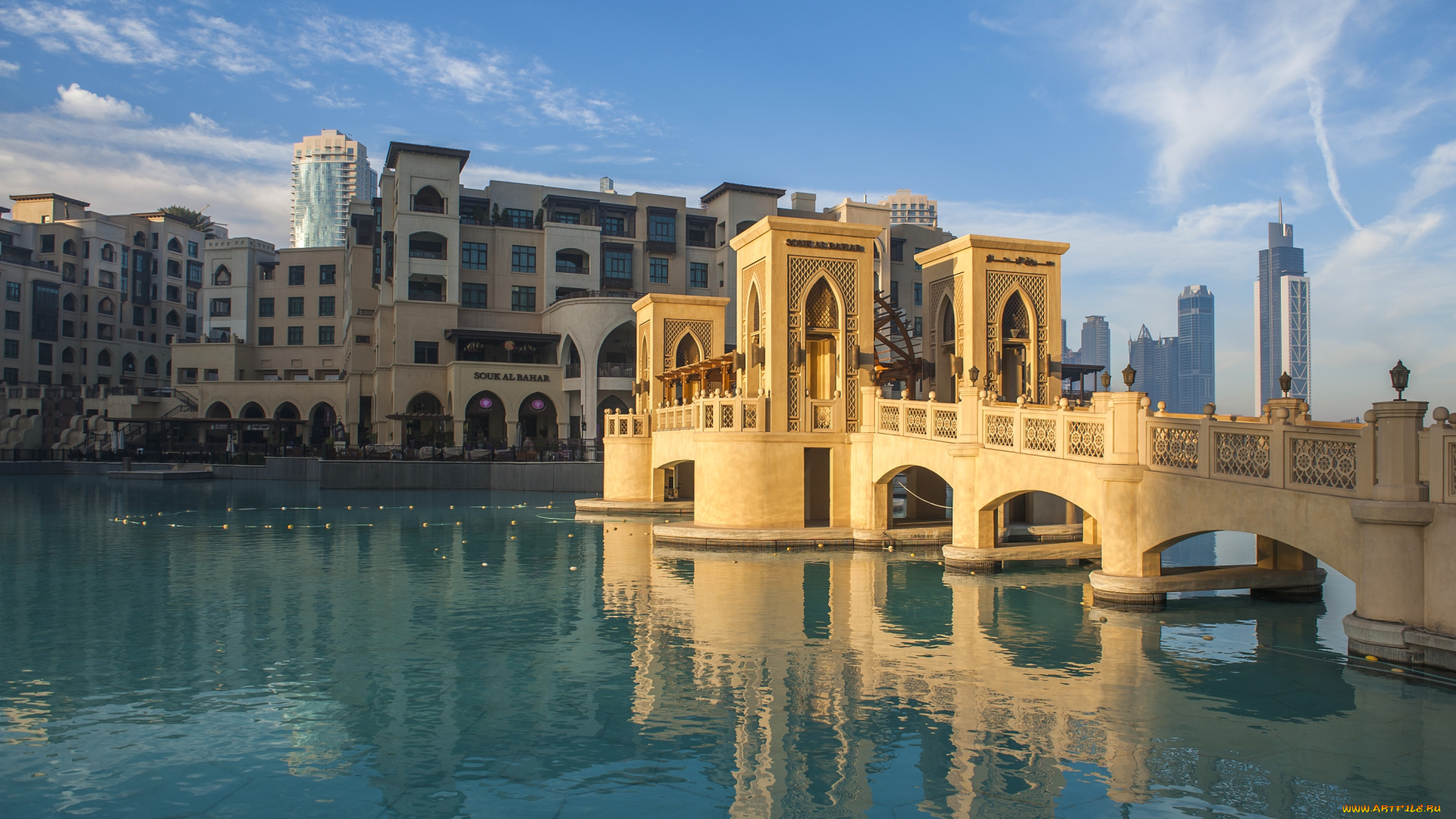 города, дубаи, , оаэ, мост, вода