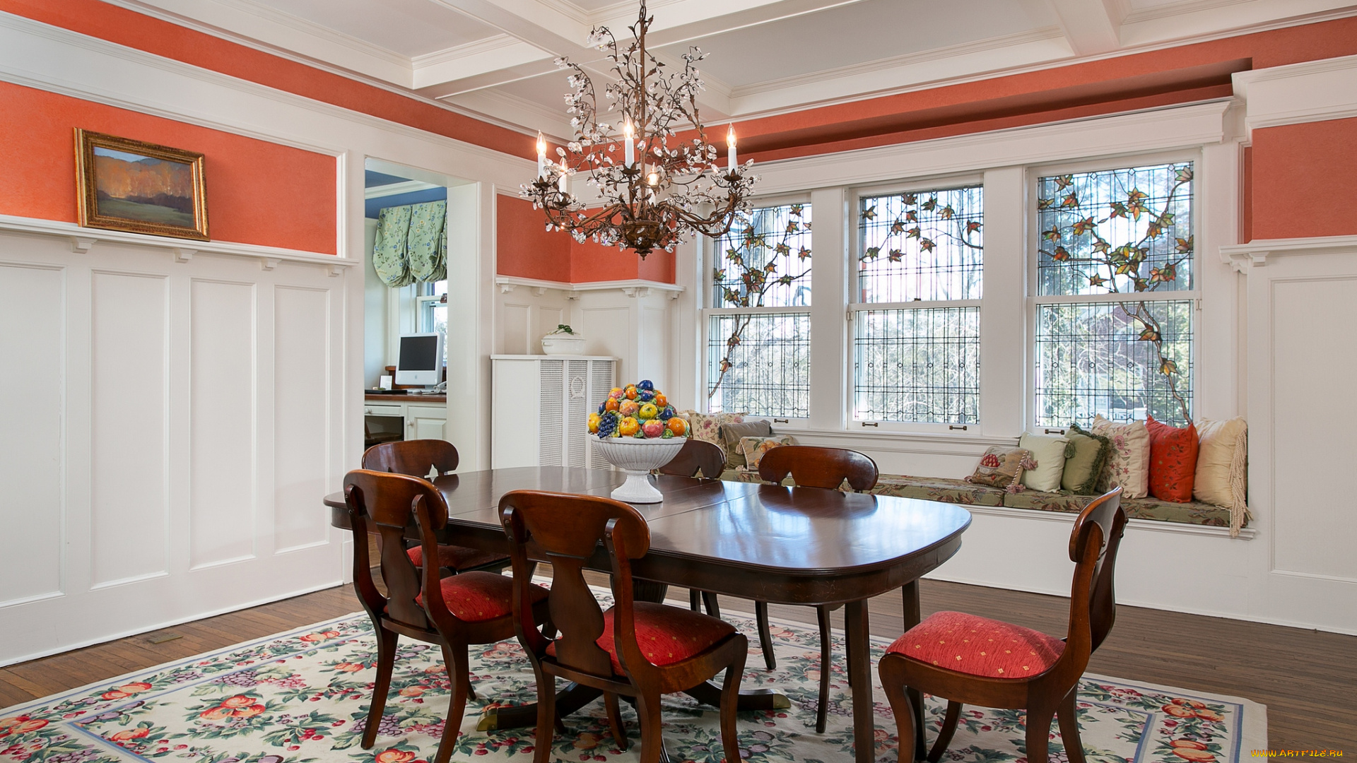 интерьер, столовая, стулья, стол