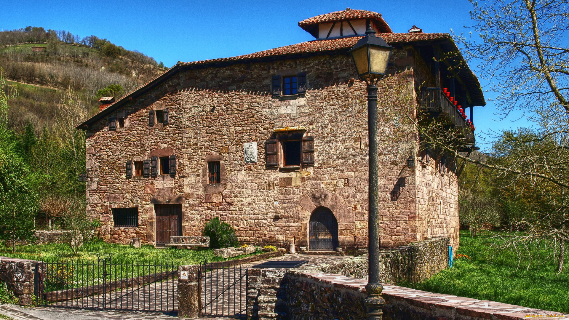 navarra, испания, города, -, здания, , дома, navarra, испания, дом, ландшафт