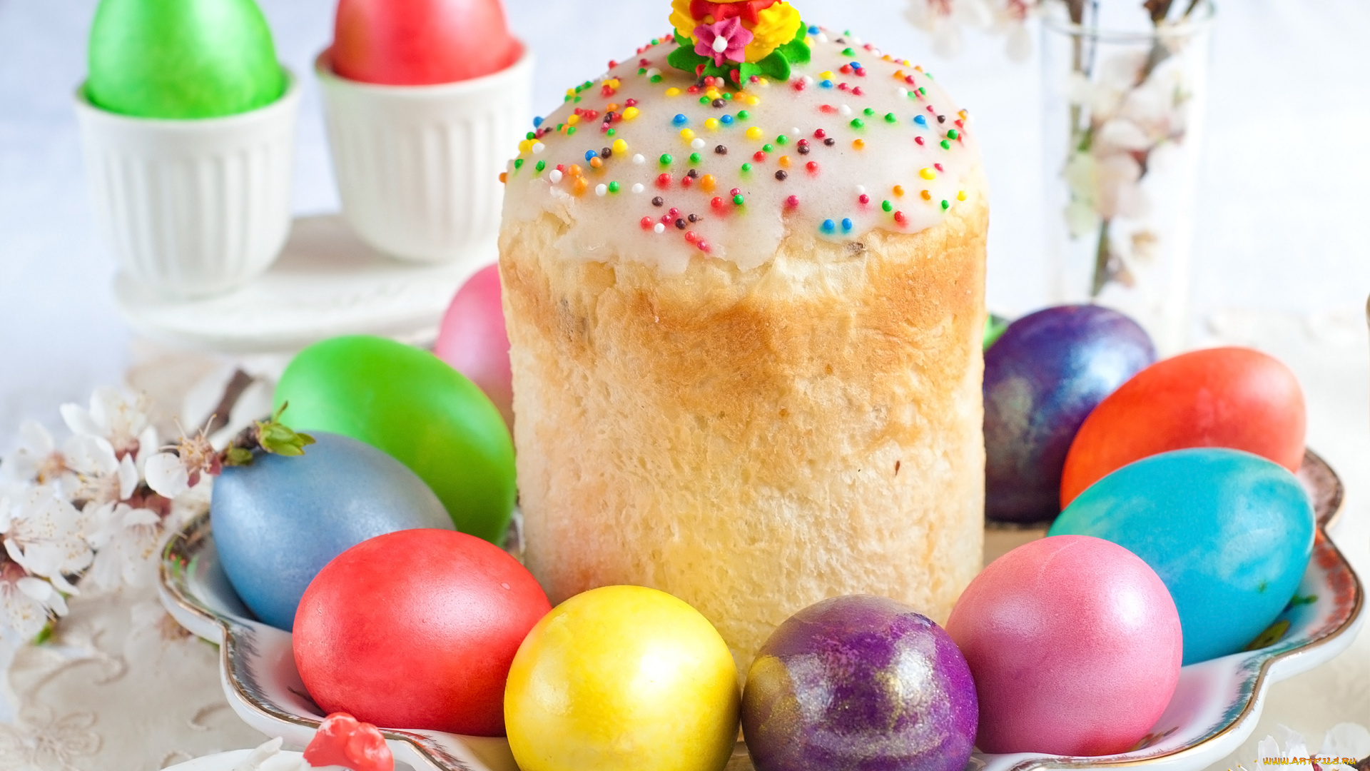 праздничные, пасха, кулич, яйца