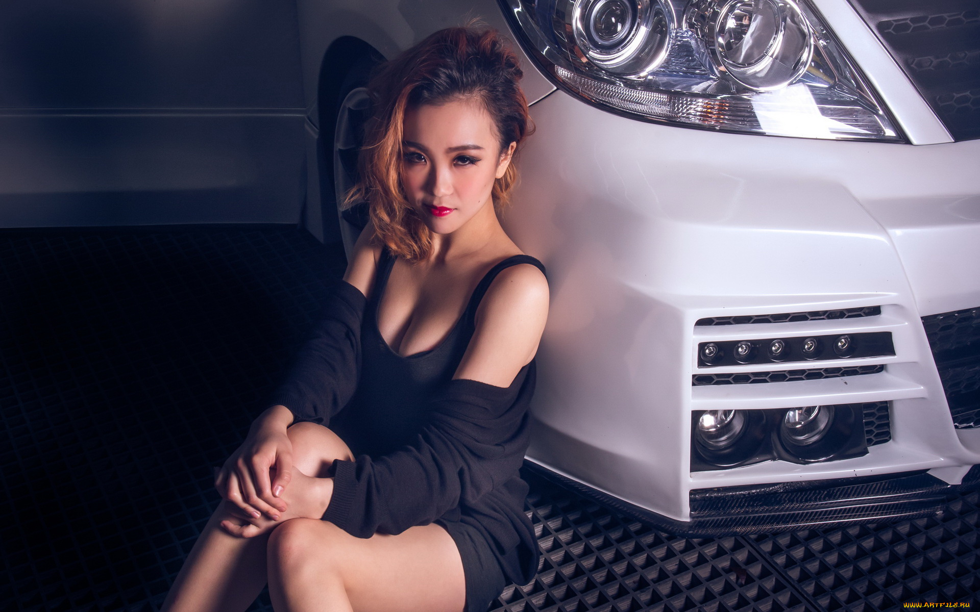 автомобили, авто, с, девушками, азиатка, автомобиль, девушка