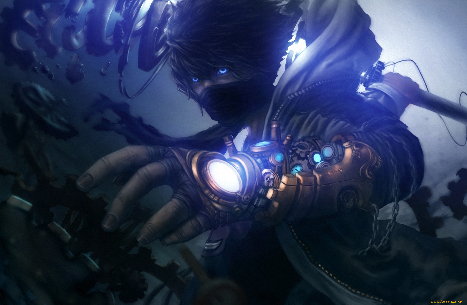 фэнтези, роботы, , киборги, , механизмы, фантастика, арт, парень, девушка, русалки, морская, звезда