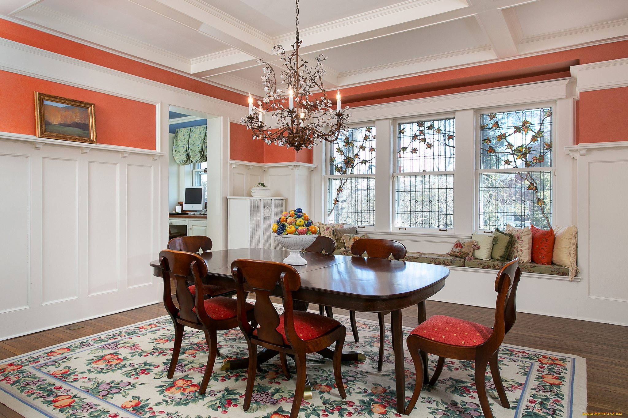 интерьер, столовая, стулья, стол