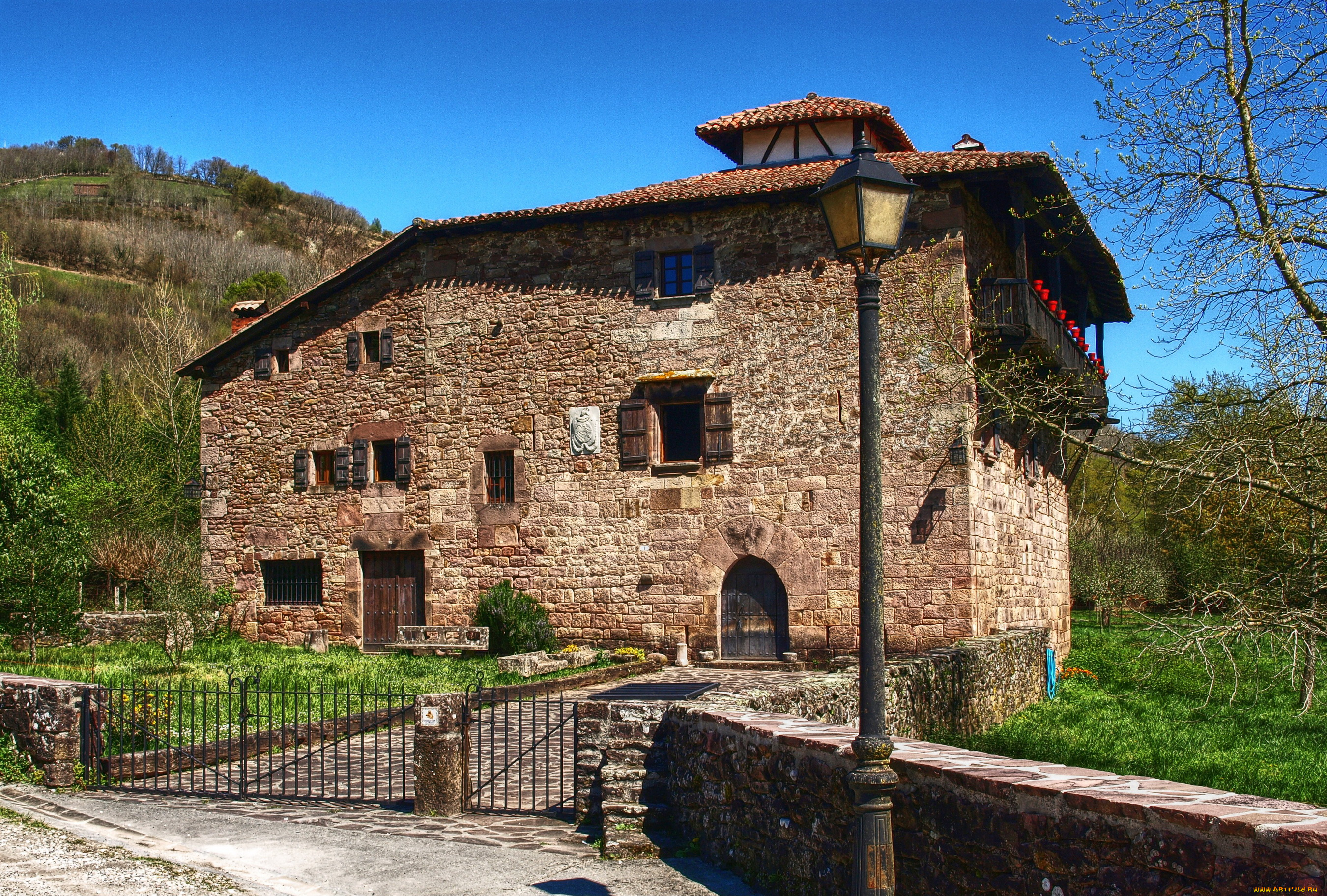 navarra, испания, города, -, здания, , дома, navarra, испания, дом, ландшафт