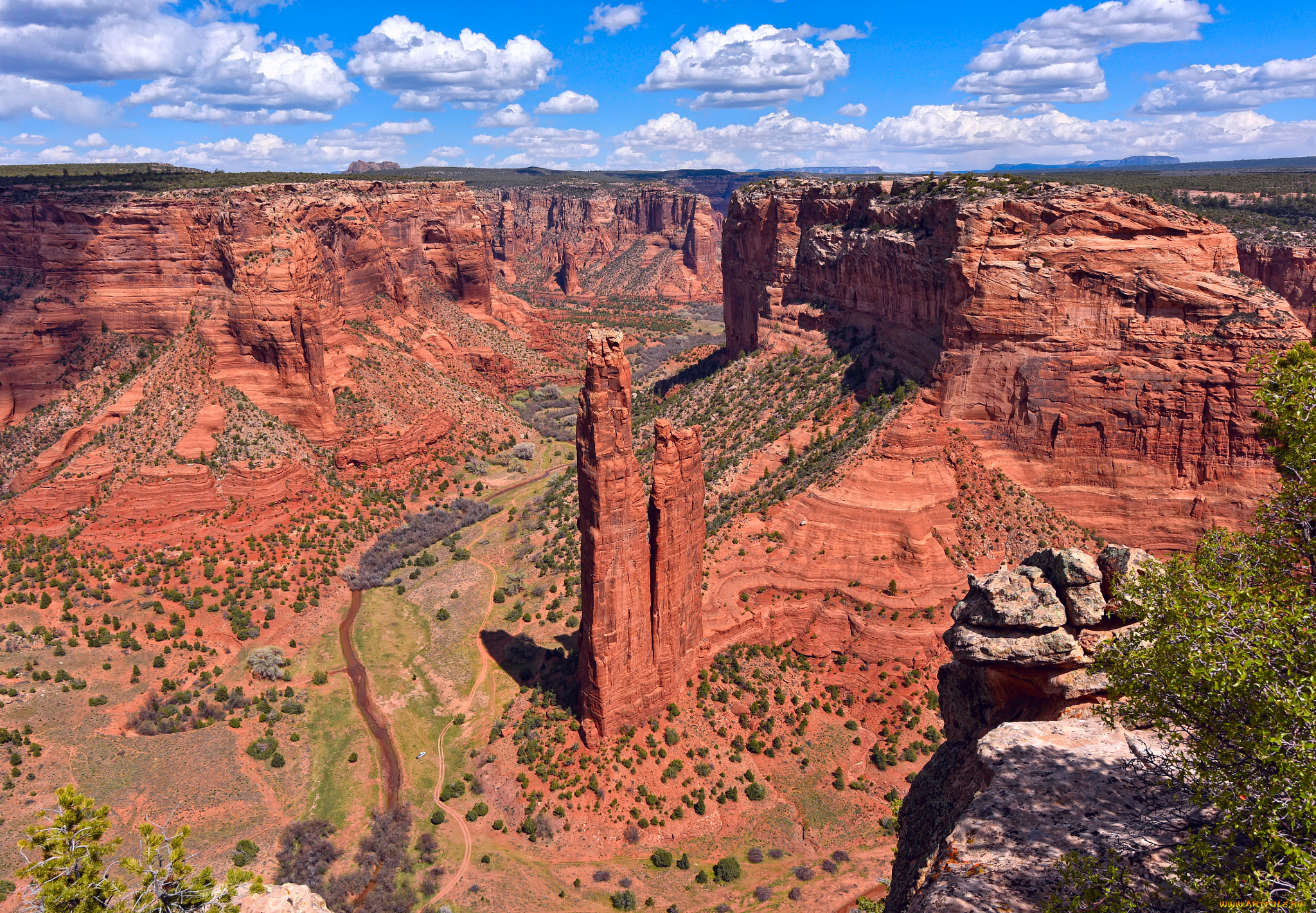 природа, горы, сша, штат, аризона, заповедник, каньон-де-шей, весна, небо, облака