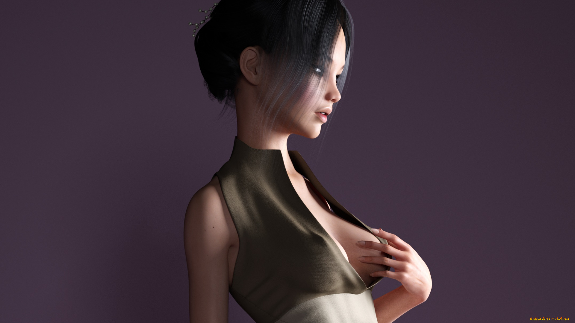 3д, графика, люди, , people, девушка, взгляд, фон