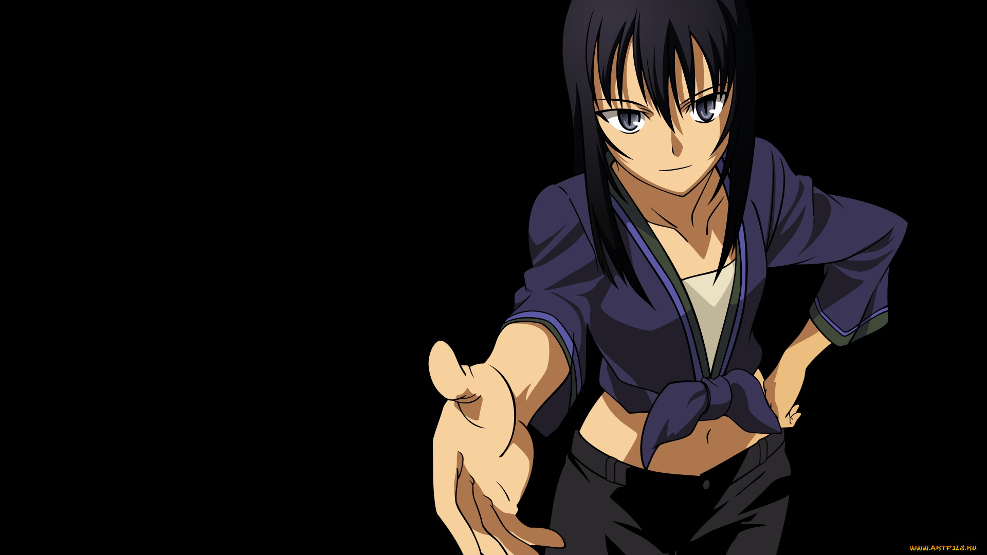 аниме, canaan, фон, взгляд, девушка