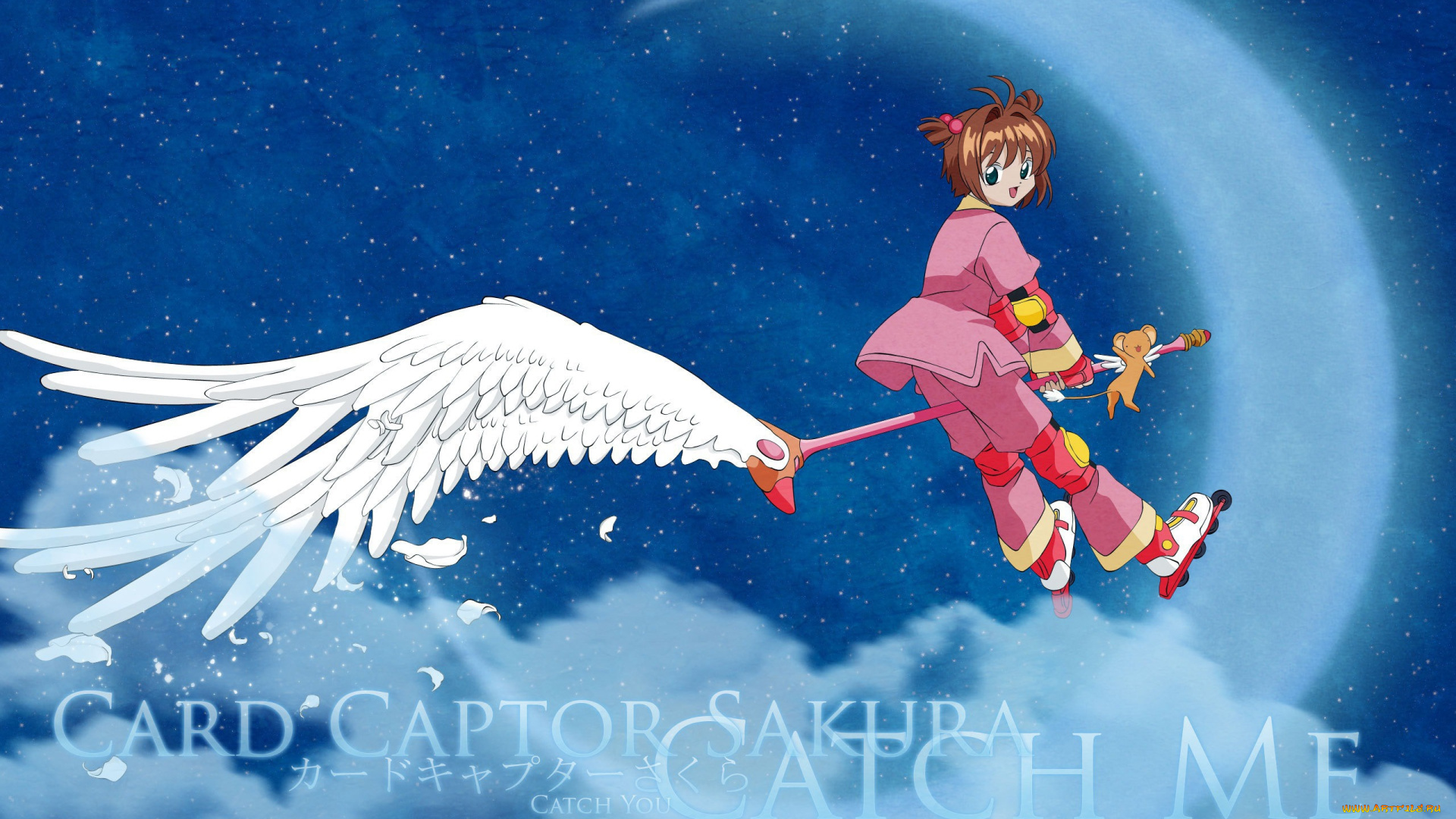 аниме, card, captor, sakura, фон, взгляд, девушка