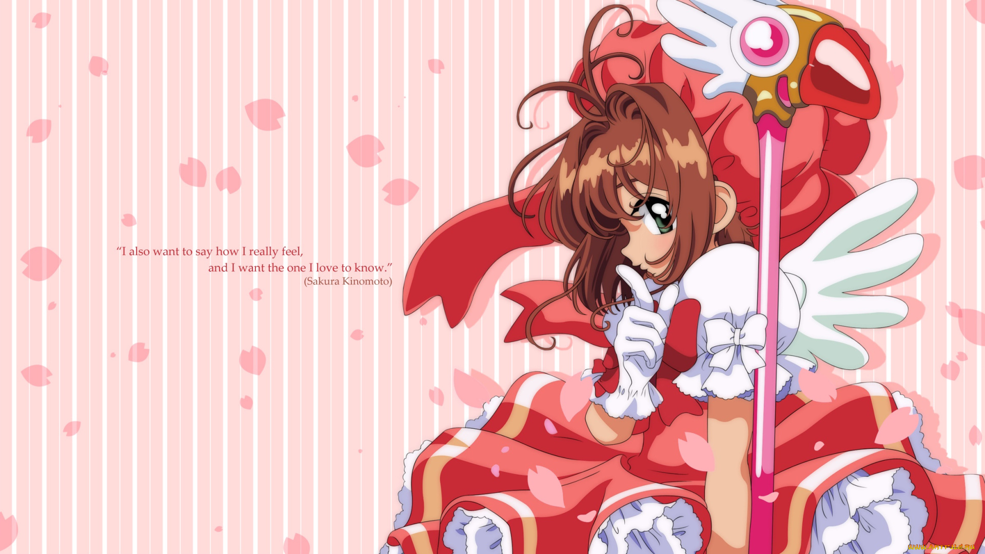 аниме, card, captor, sakura, фон, взгляд, девушка