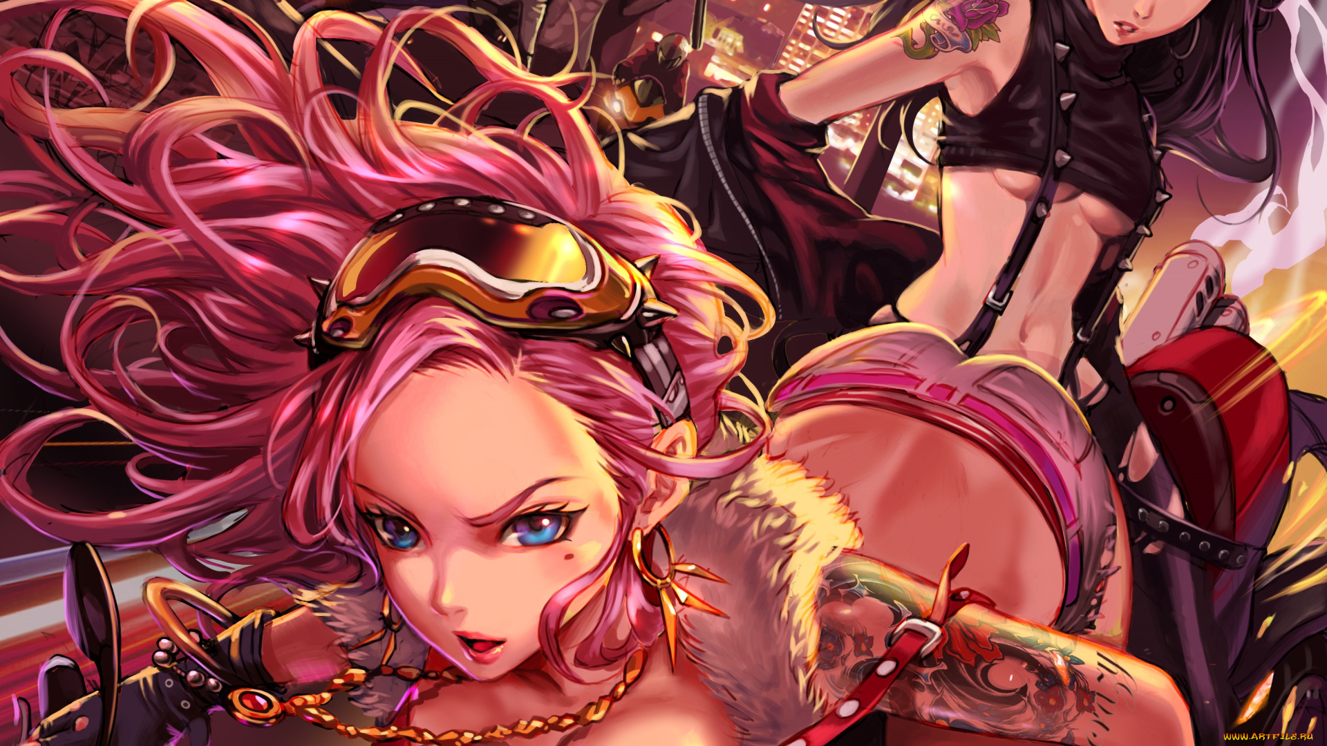 аниме, furyou, michi, gang, road, девушки