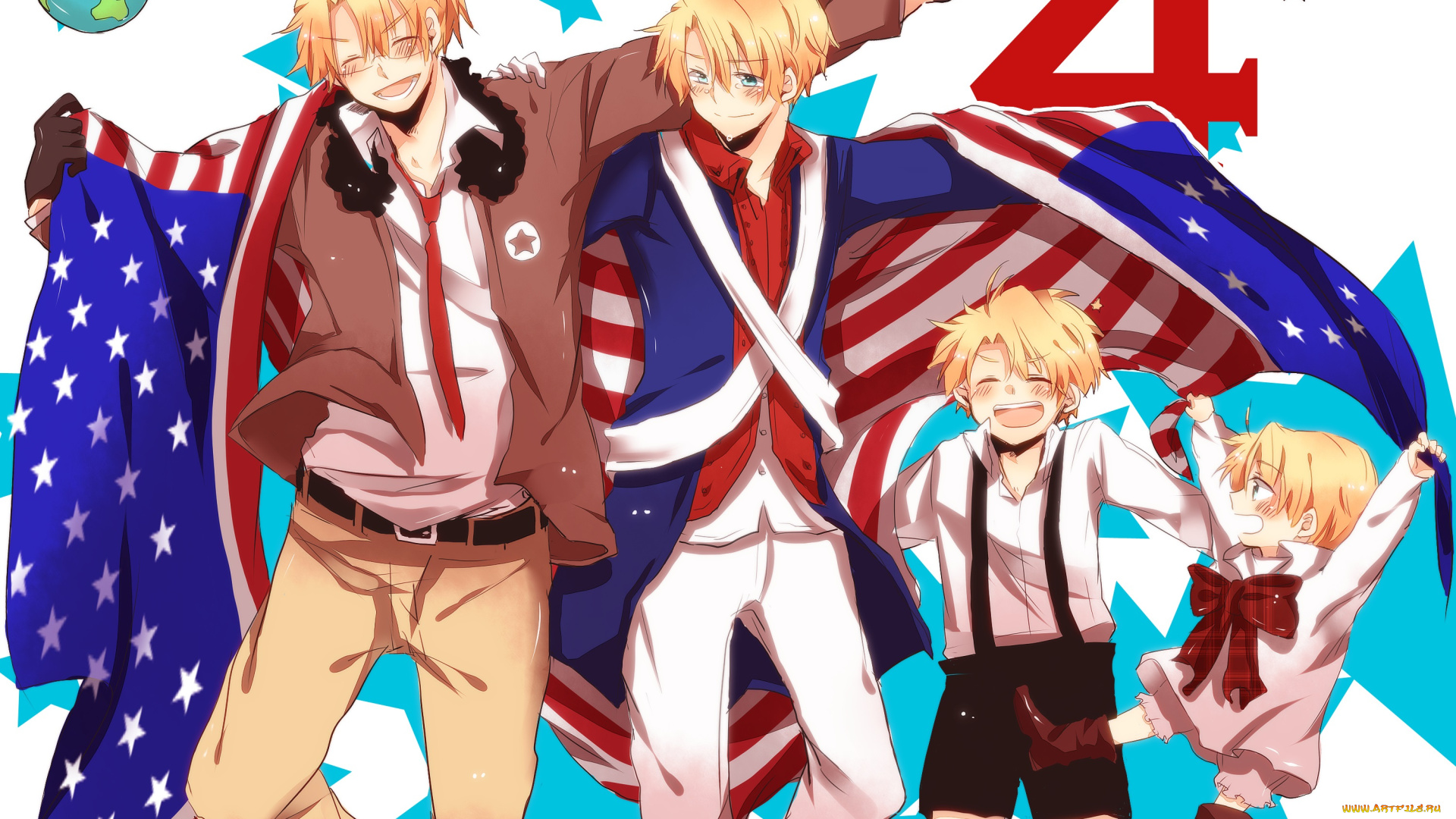 аниме, hetalia, , axis, powers, america