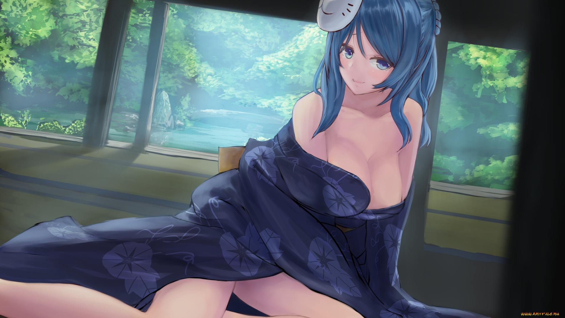 аниме, kantai, collection, девушка, фон, взгляд