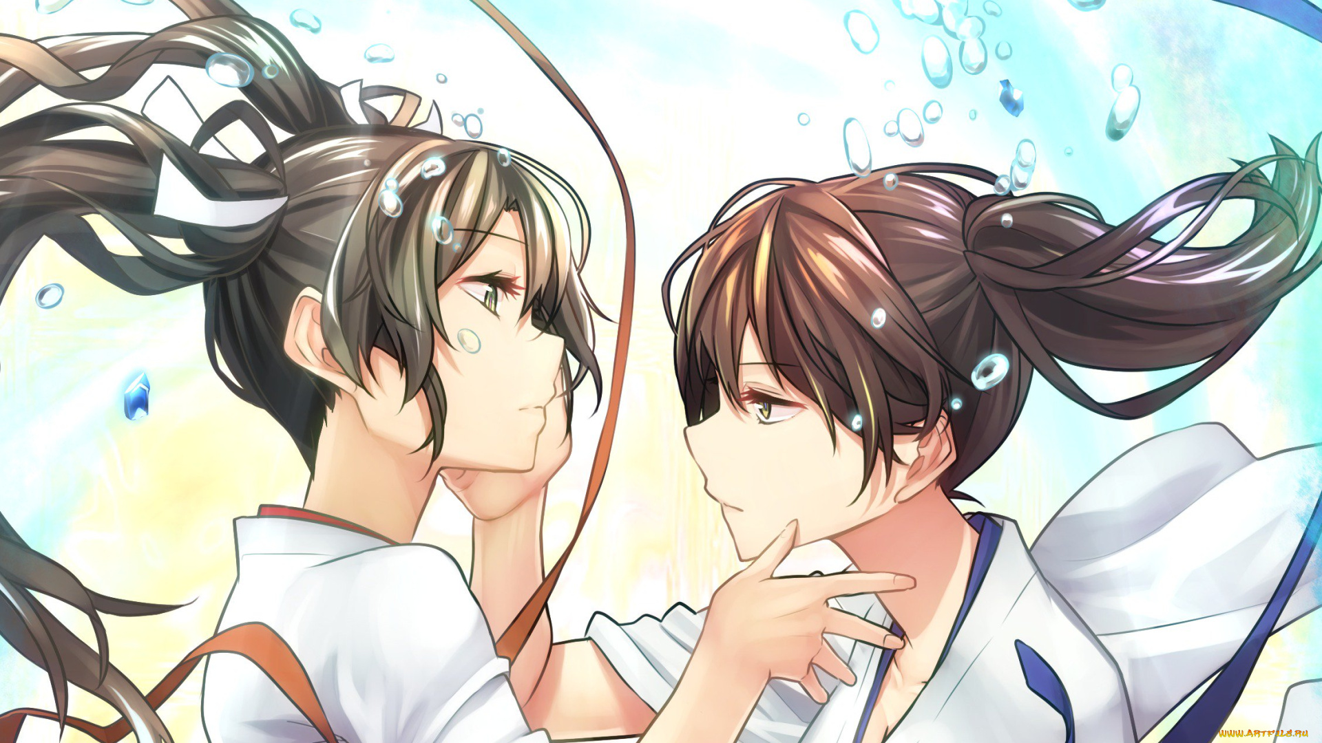 аниме, kantai, collection, взгляд, фон, девушки