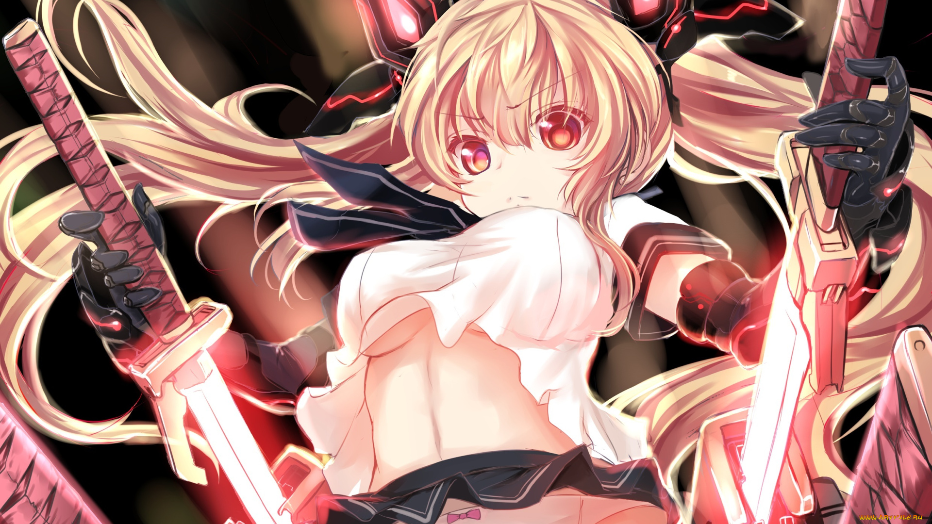 аниме, оружие, , техника, , технологии, девушка