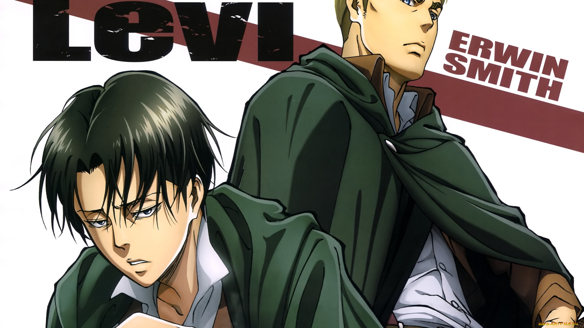 аниме, shingeki, no, kyojin, леви, эрвин