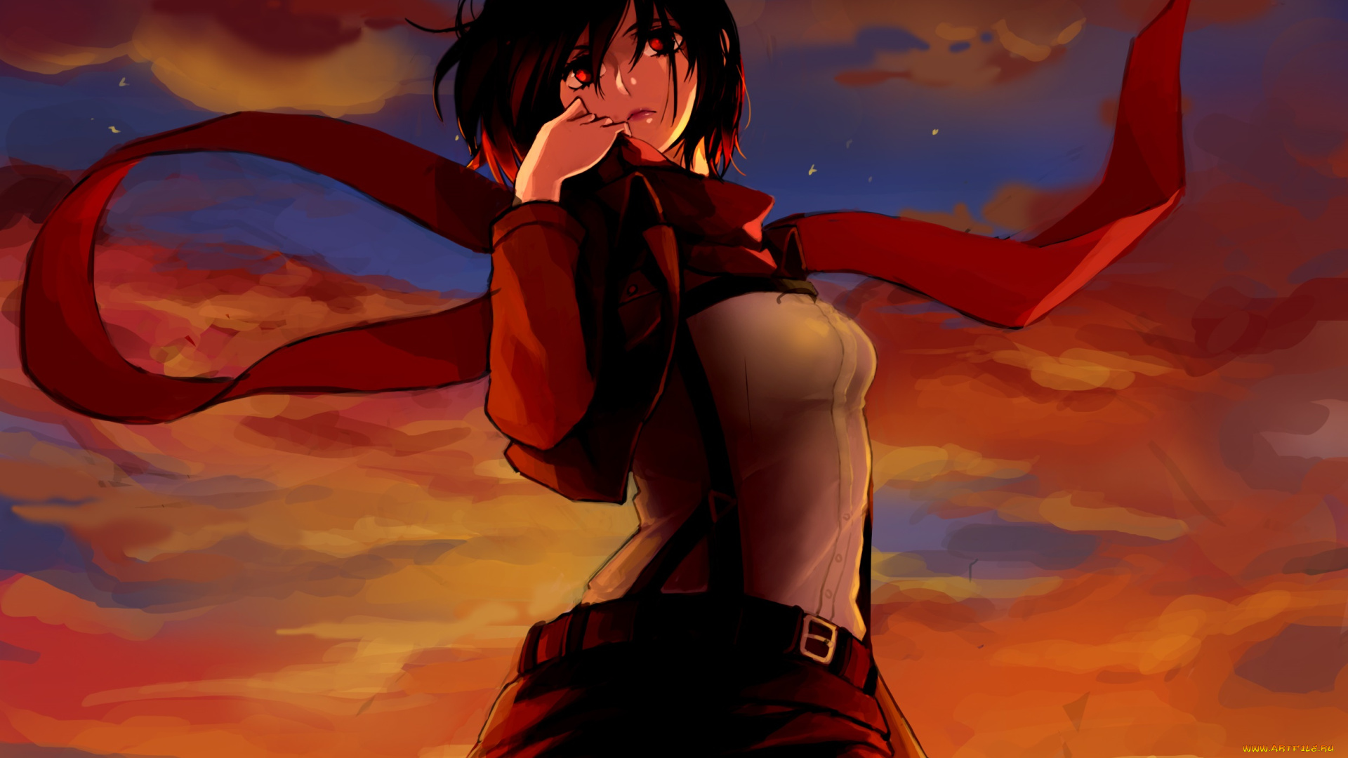 аниме, shingeki, no, kyojin, микаса