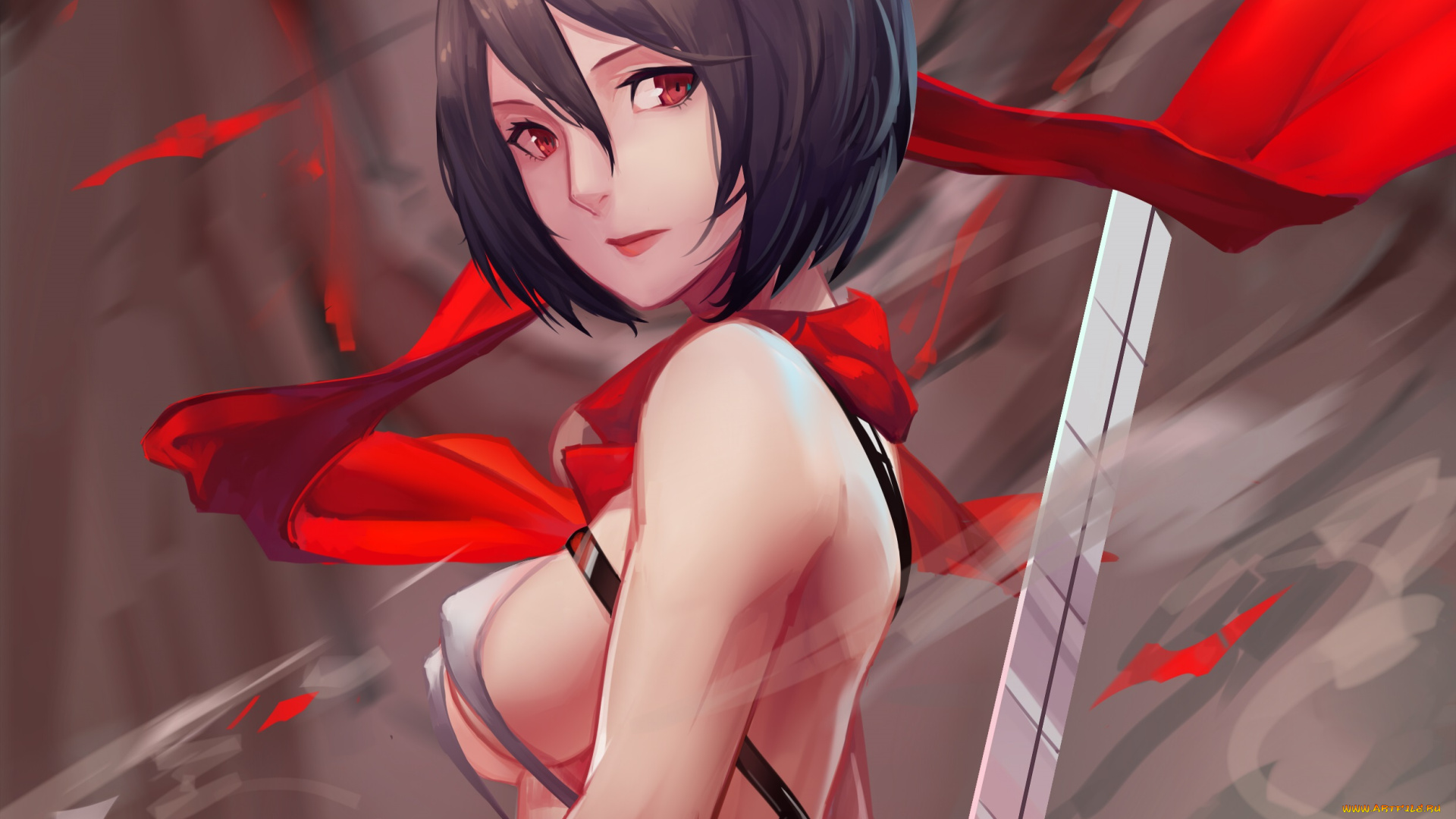 аниме, shingeki, no, kyojin, микаса