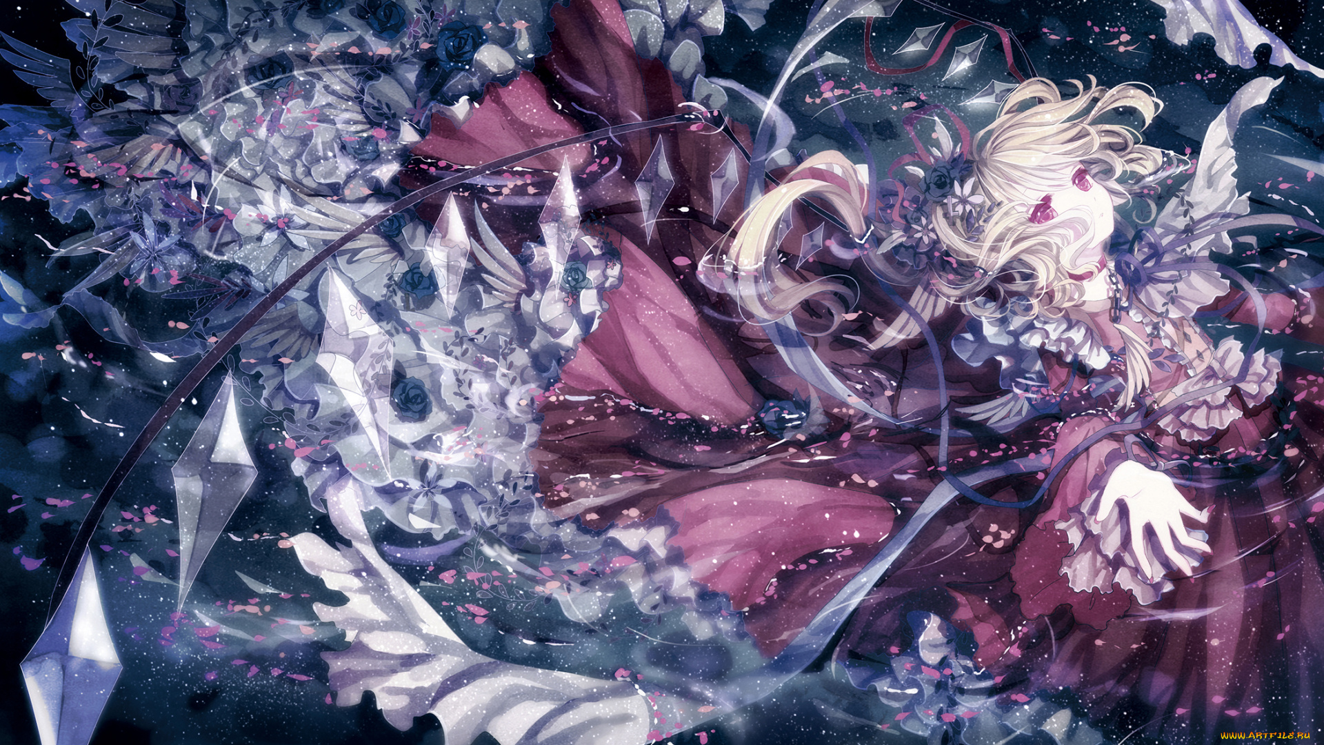 аниме, touhou, yasato, flandre, scarlet