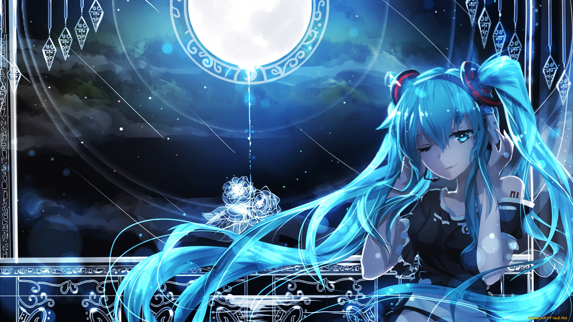 аниме, vocaloid, фон, взгляд, девушка