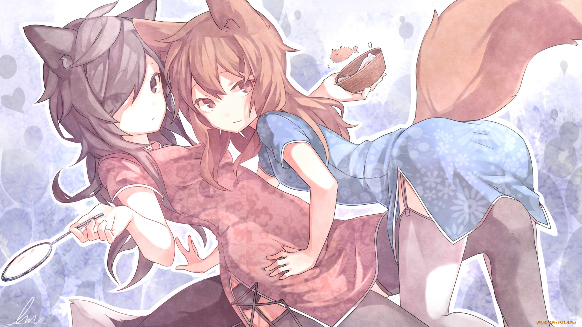 аниме, животные, , существа, девочки
