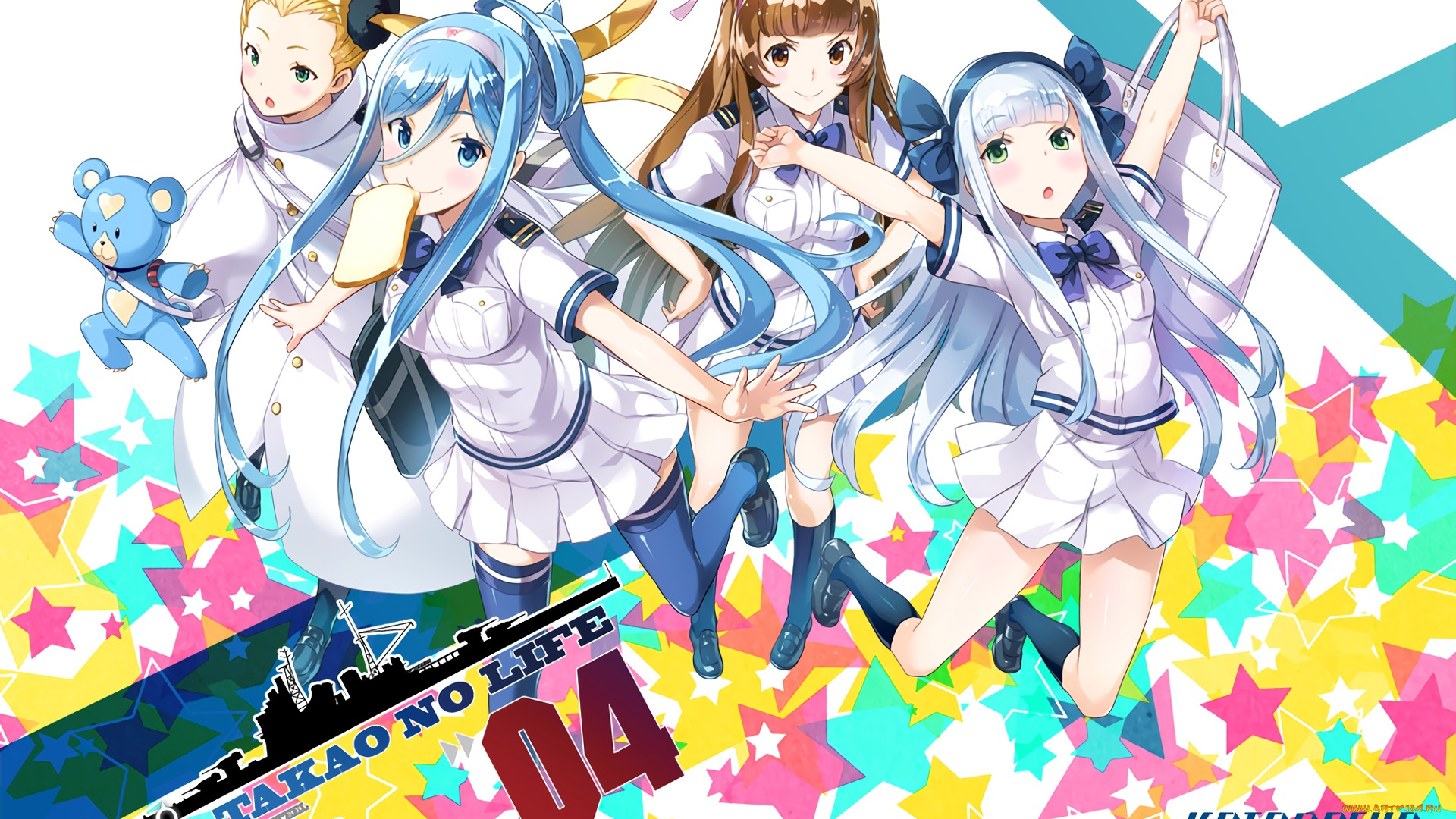 aoki, hagane, no, arpeggio, аниме, девушки, фон, взгляд