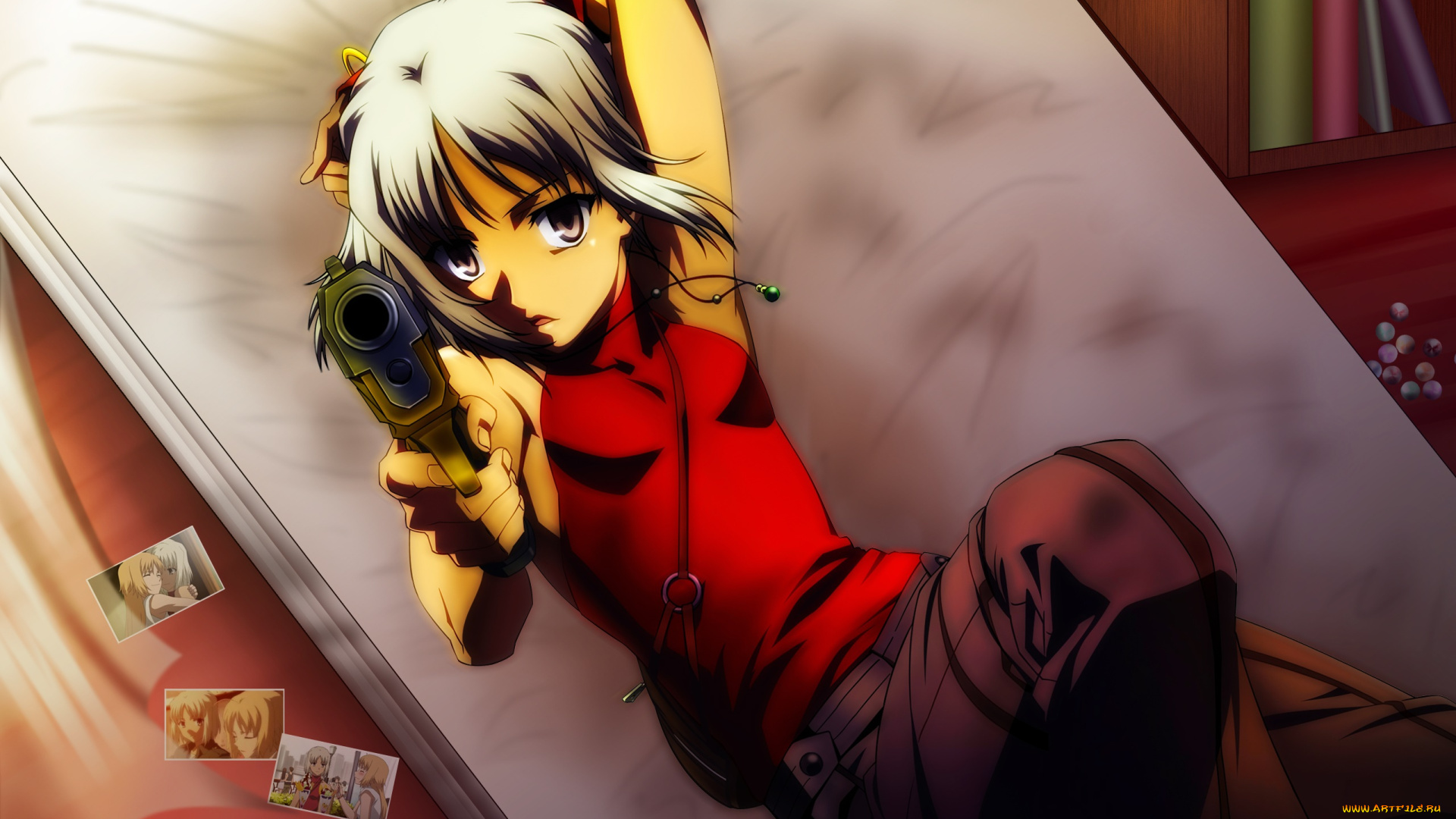 canaan, аниме, фон, взгляд, девушка