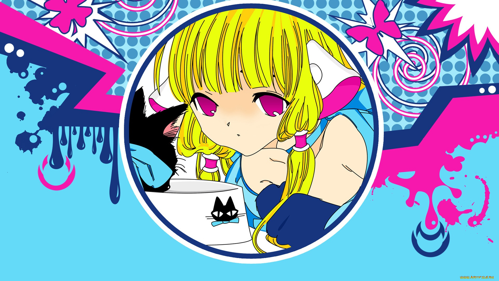 chobits, аниме, фон, взгляд, девушка