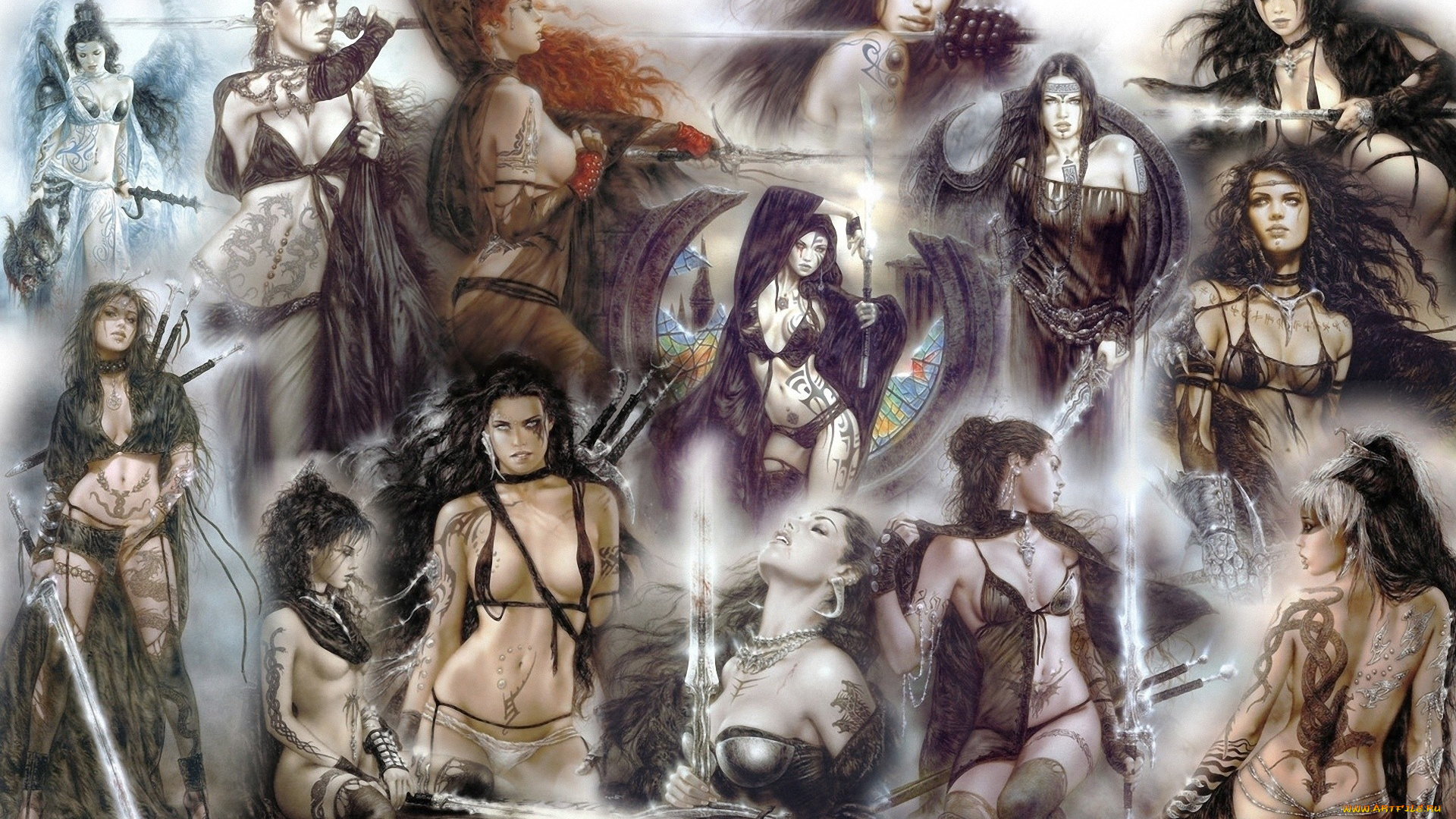 фэнтези, _luis, royo, луис, ройо, девушки, оружие, мечи, эротика