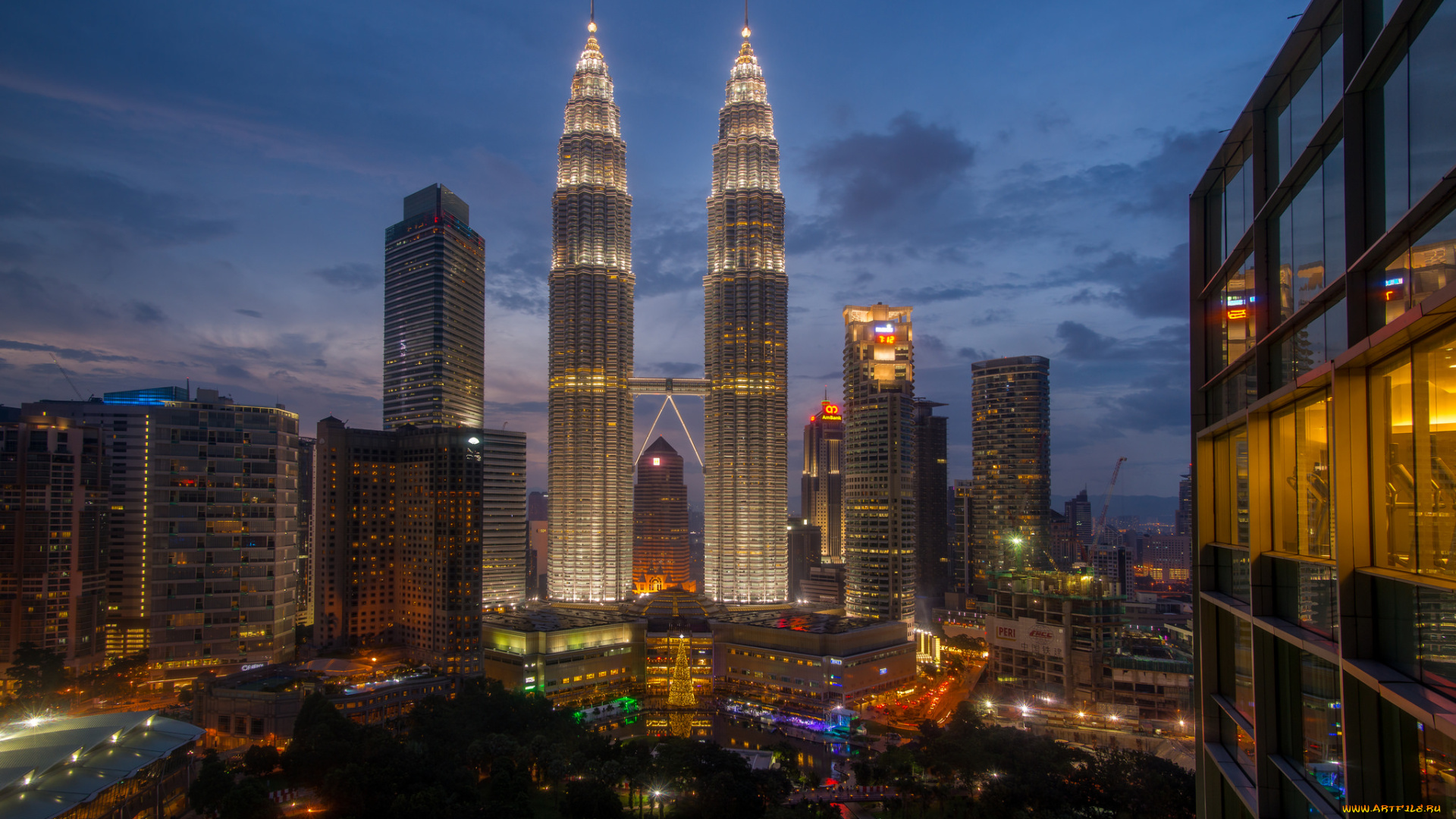 города, куала-лумпур, , малайзия, башни, панорама