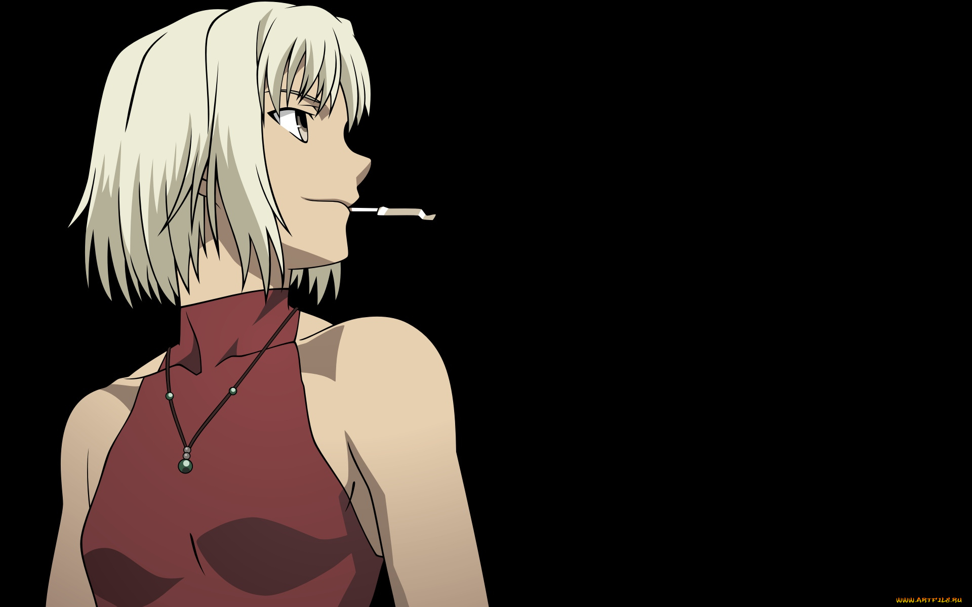 canaan, аниме, девушка, фон, взгляд