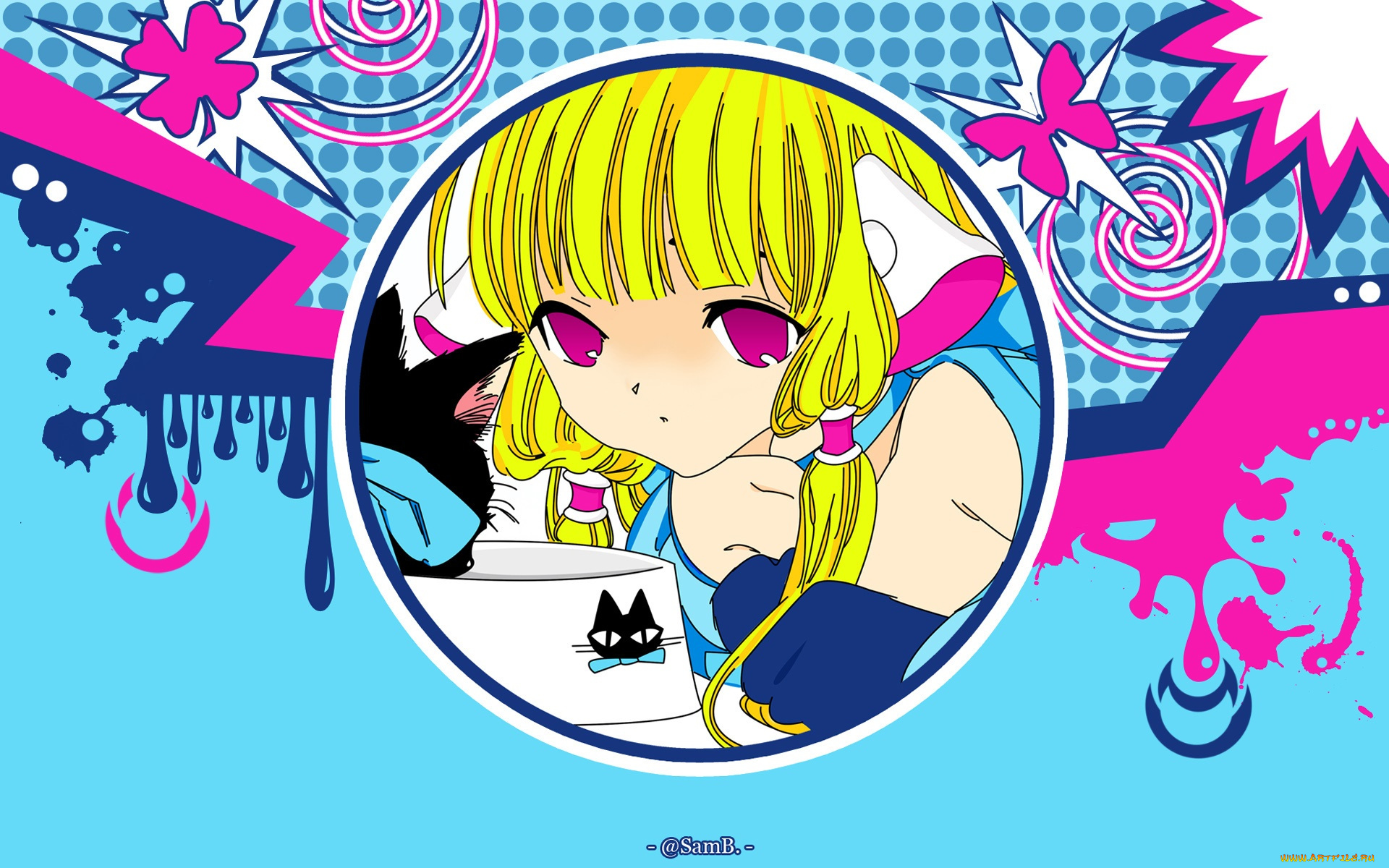 chobits, аниме, фон, взгляд, девушка