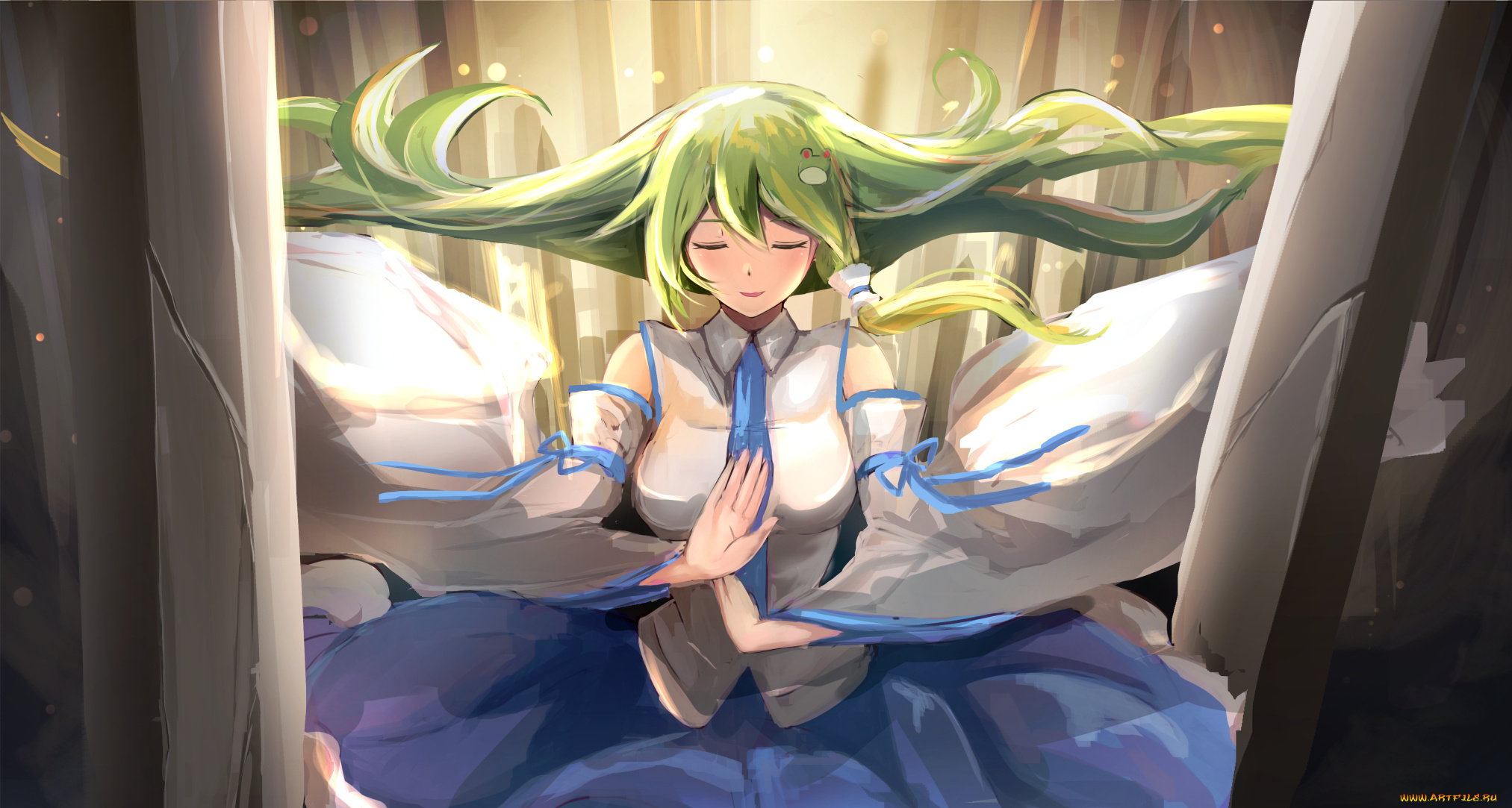 аниме, touhou, untsue, kochiya, sanae