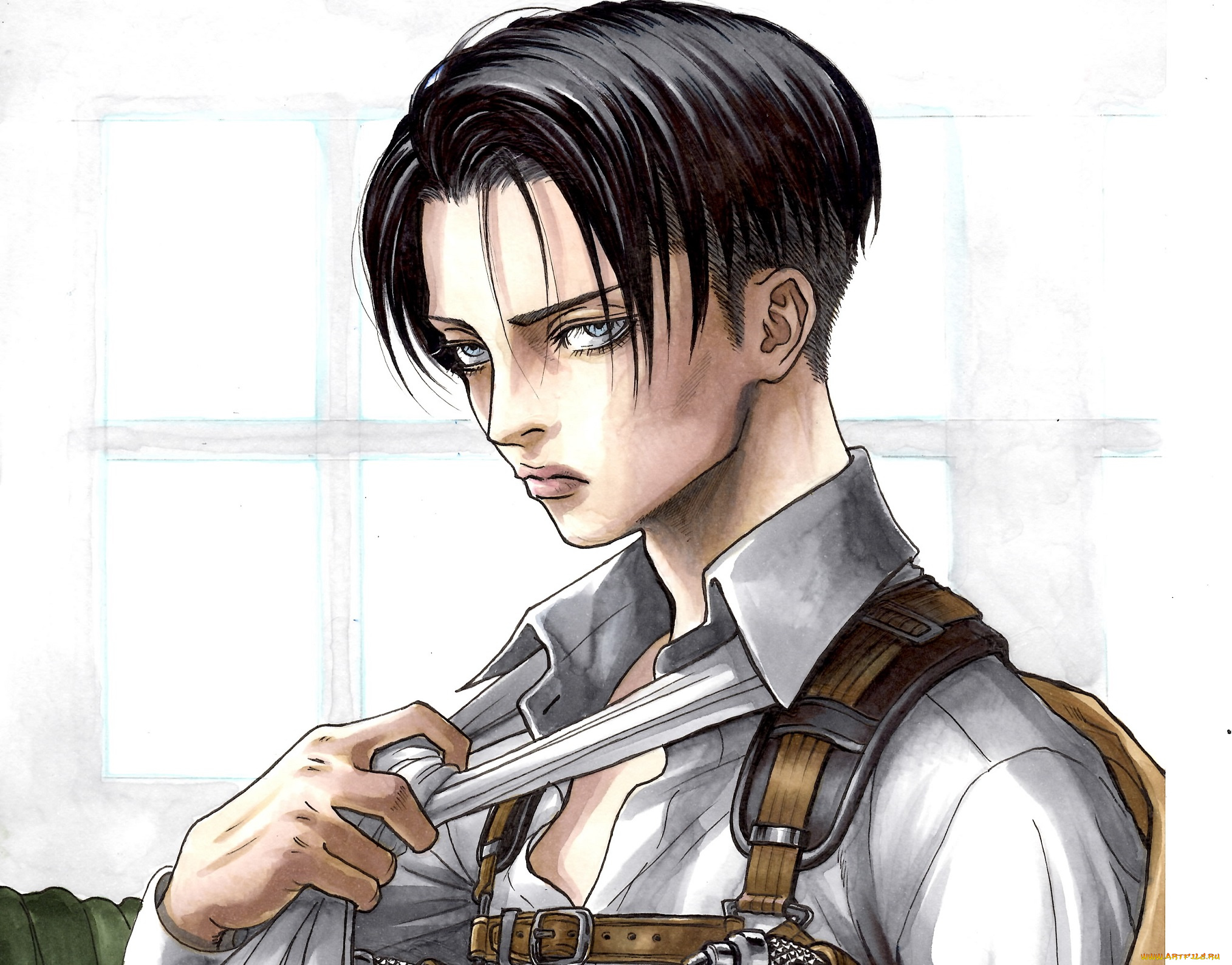 аниме, shingeki, no, kyojin, леви