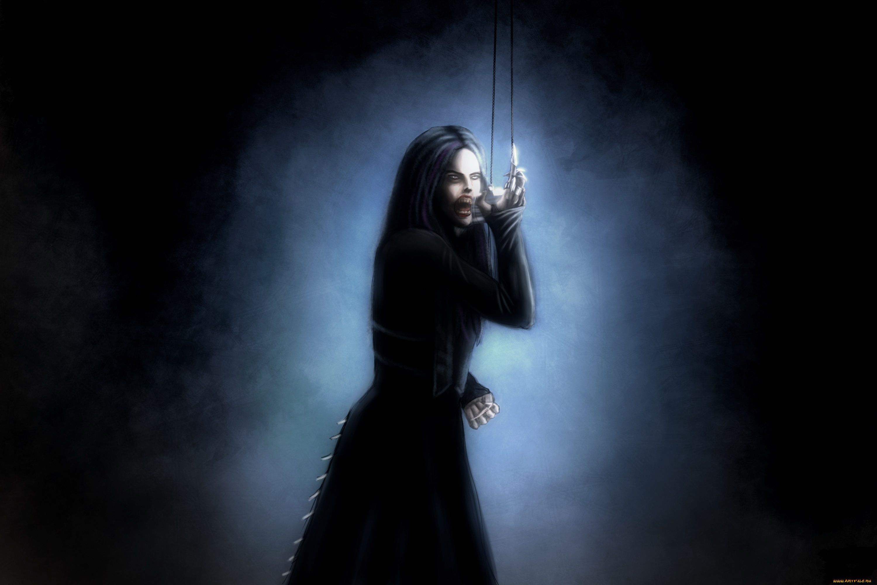 фэнтези, вампиры, женщина, оскал, вампир