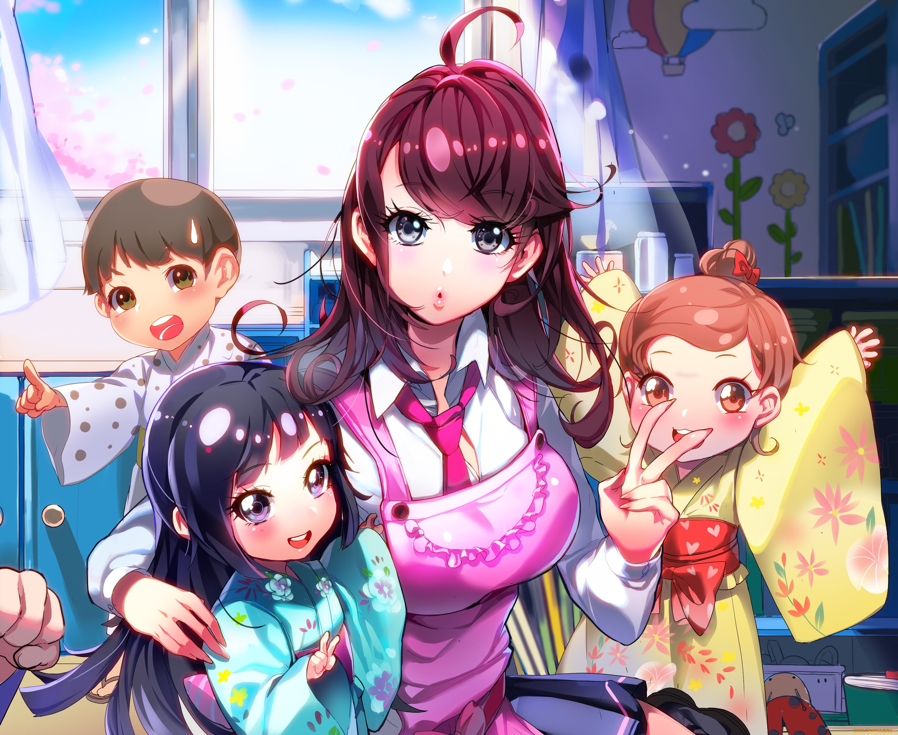 аниме, furyou, michi, gang, road, дети, девушка