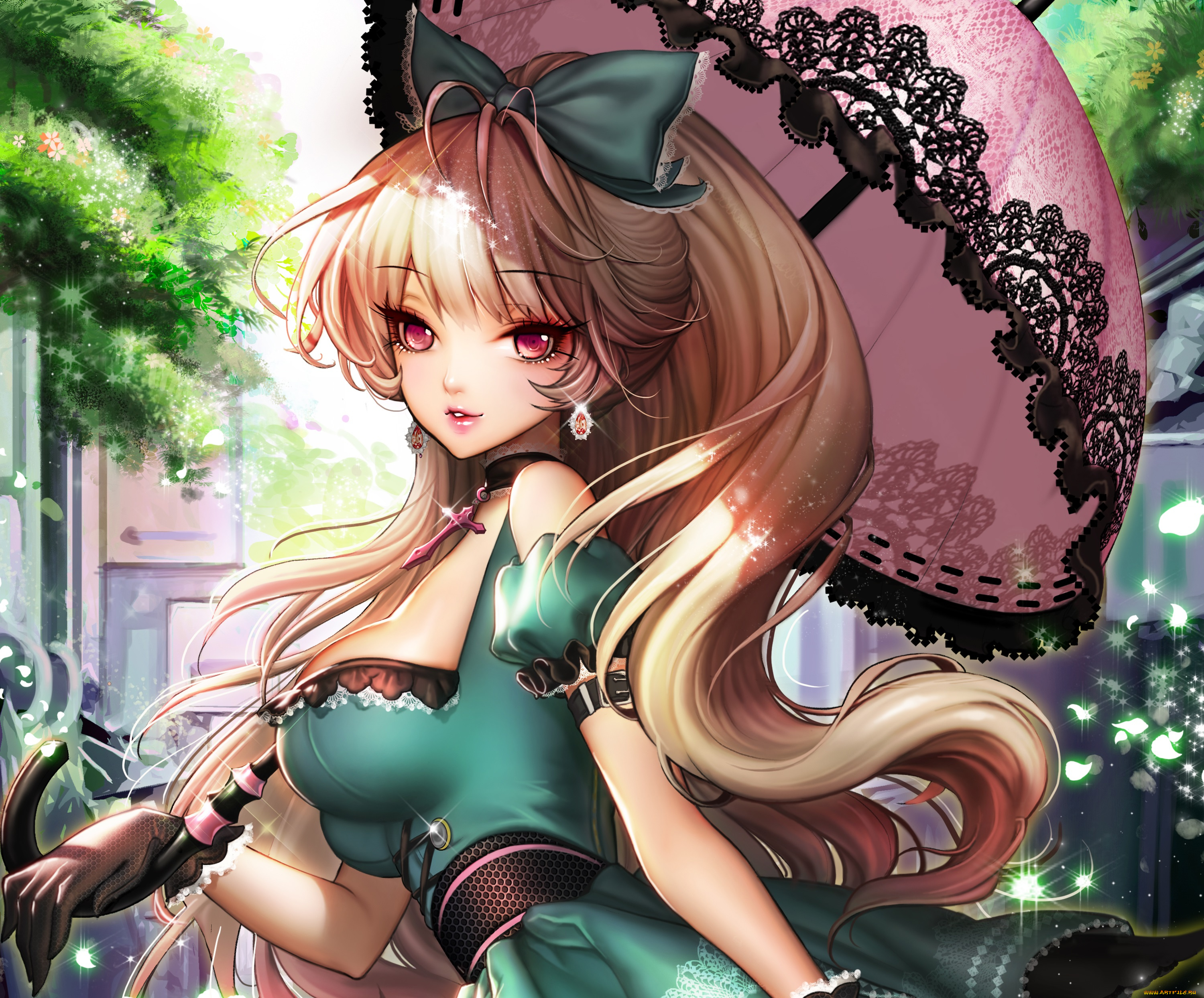 аниме, furyou, michi, gang, road, девушка, зонт