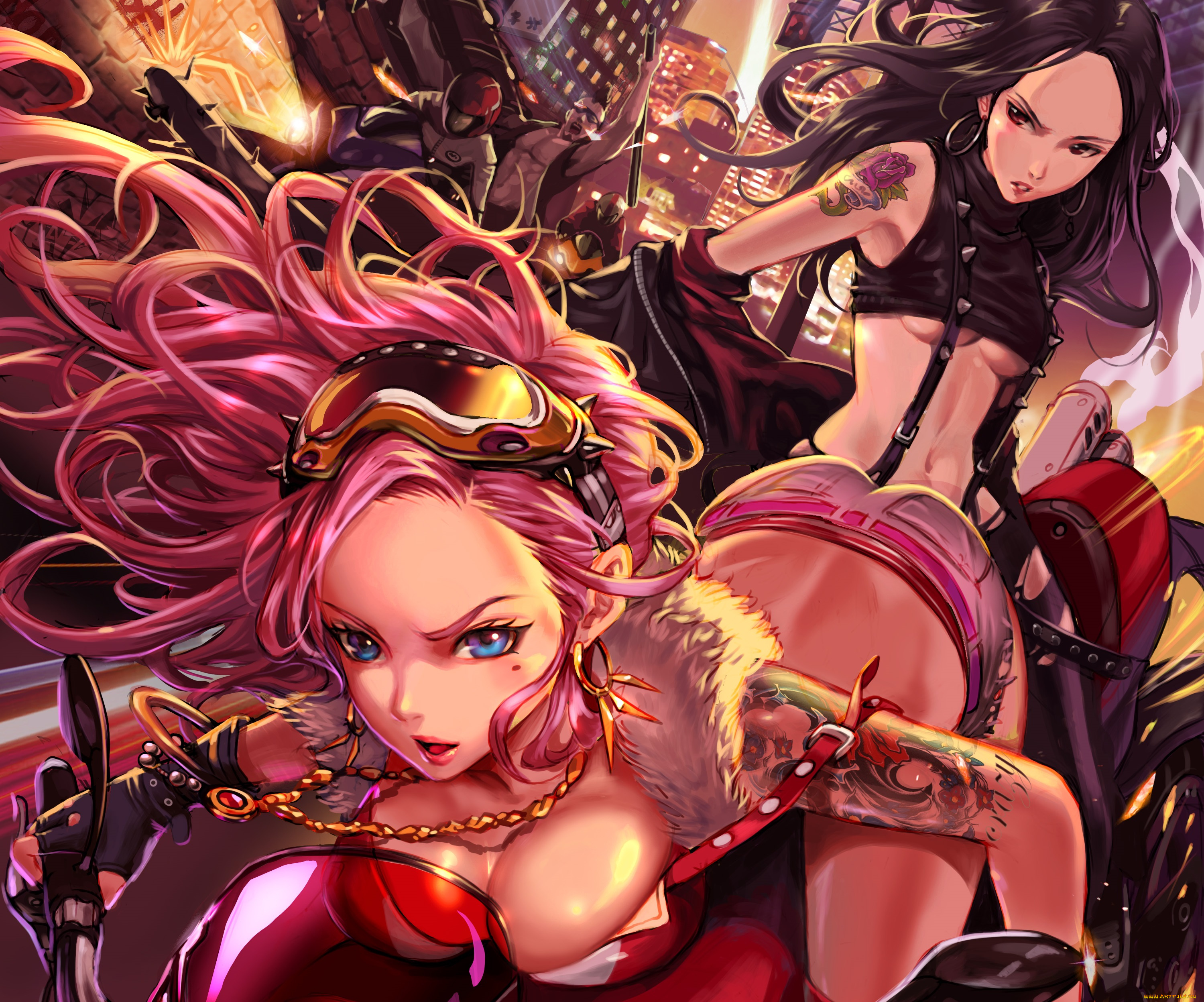 аниме, furyou, michi, gang, road, девушки