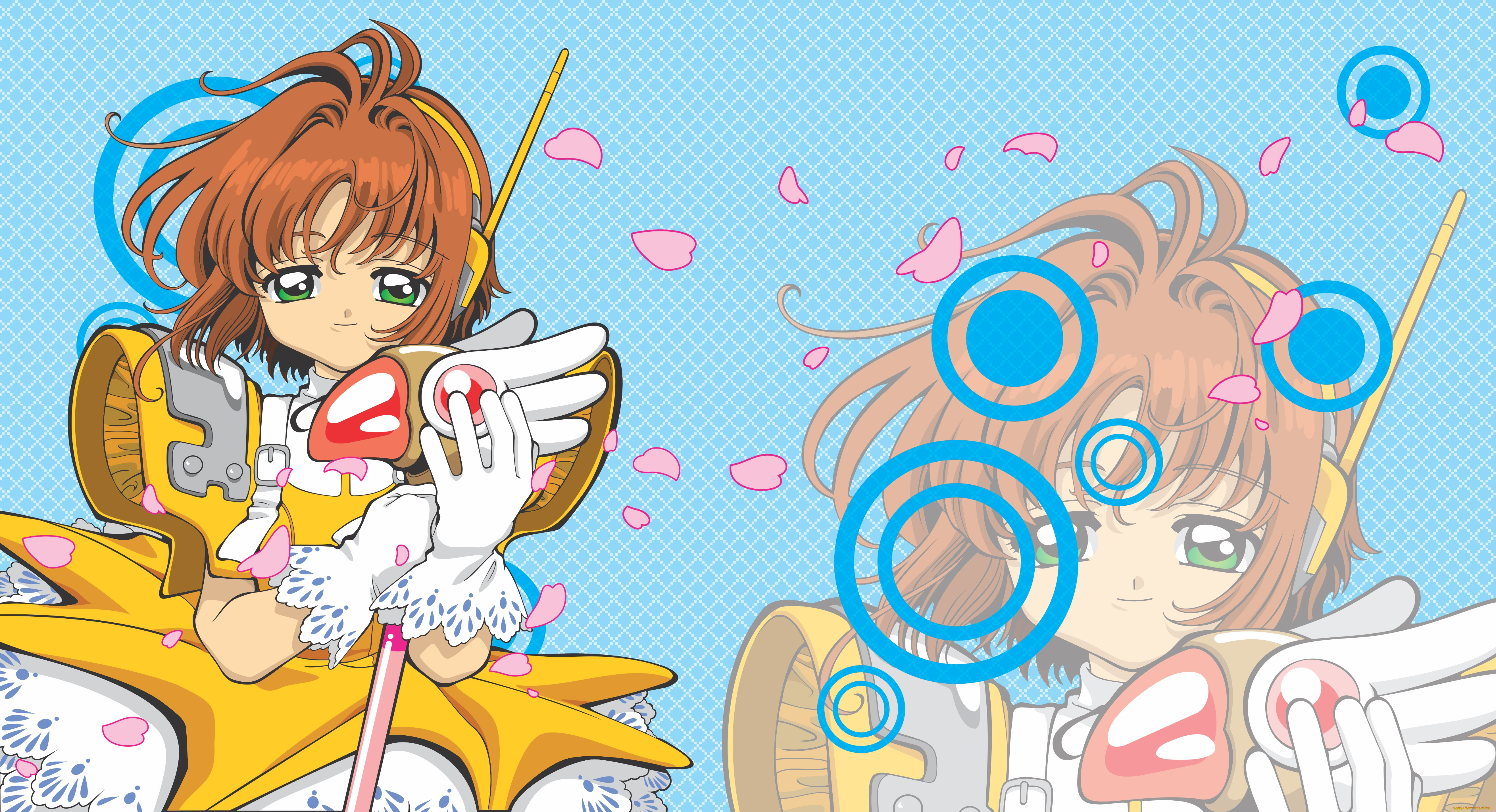 аниме, card, captor, sakura, взгляд, девушки, фон
