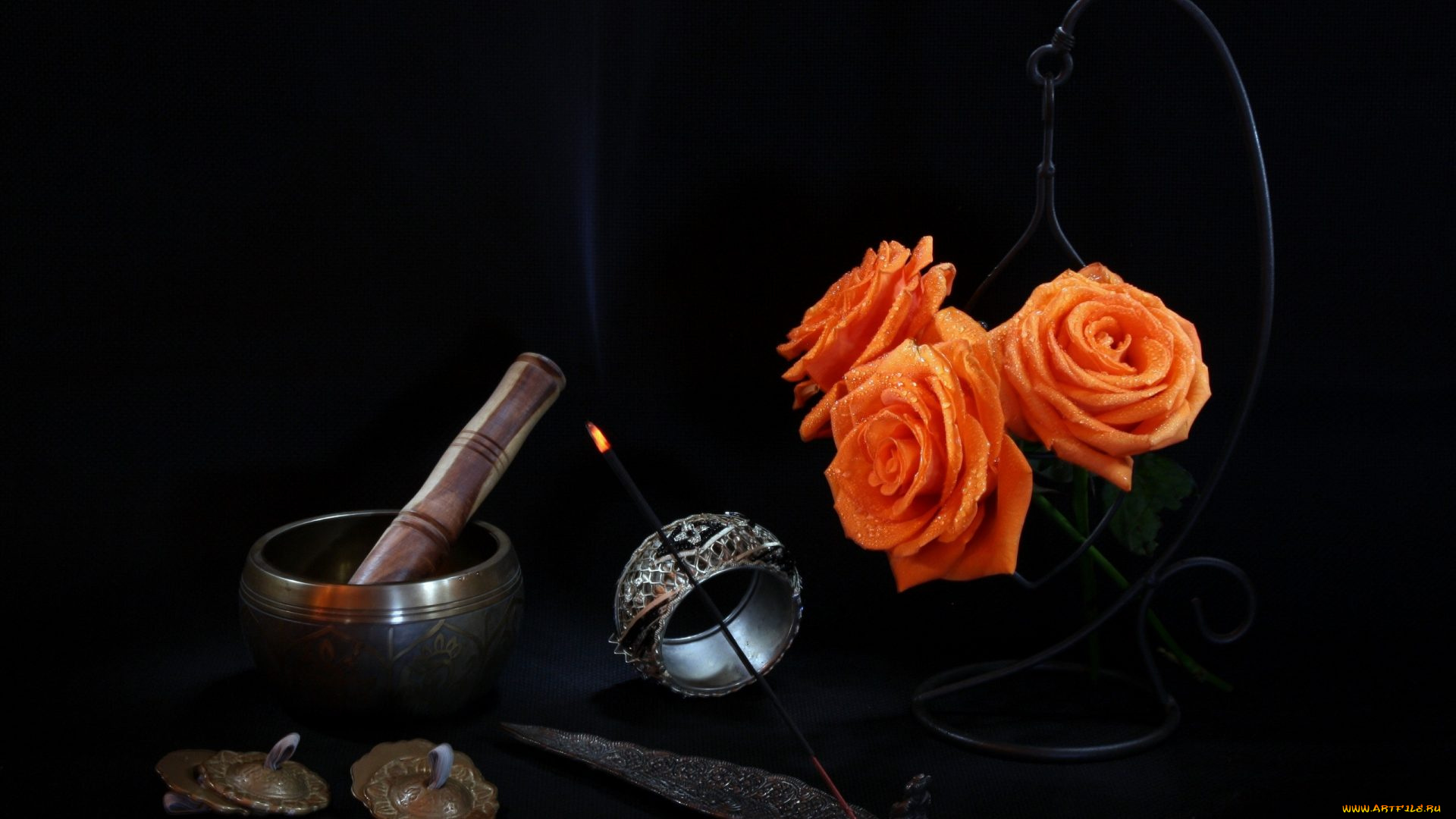 цветы, розы, трио