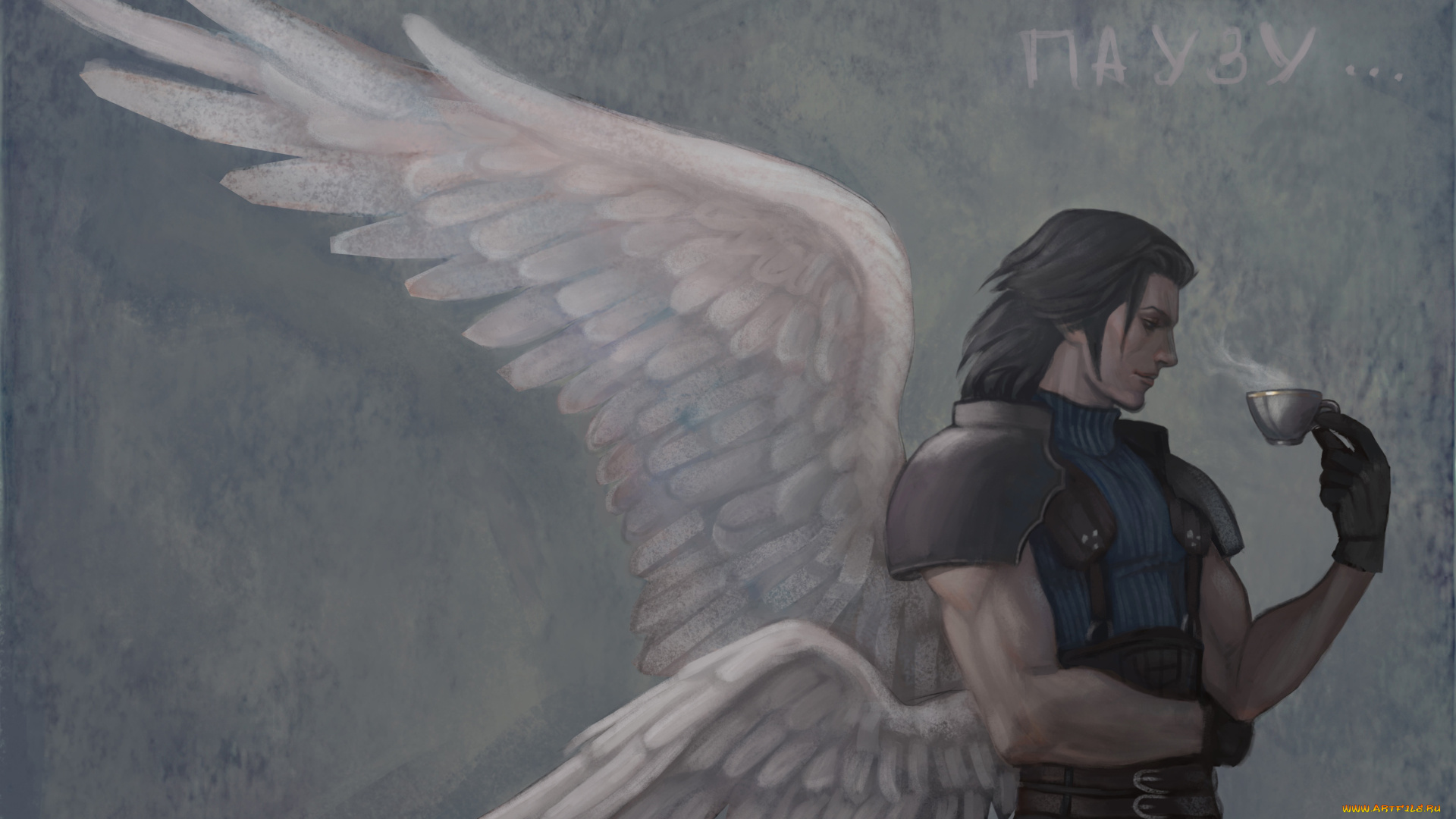 фэнтези, ангелы, чашка, крылья, ангел
