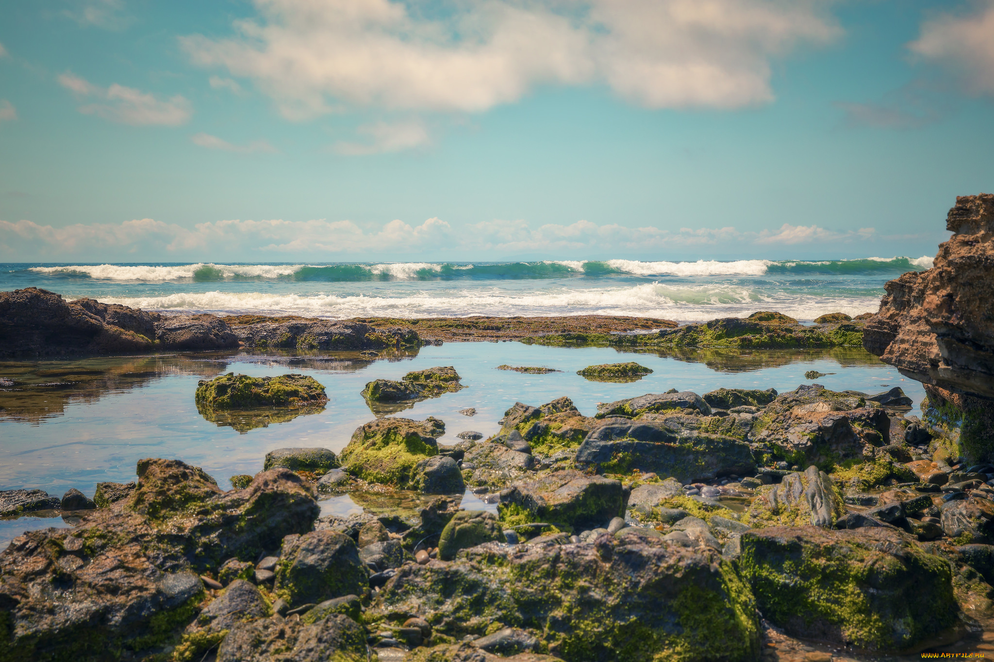 природа, побережье, простор