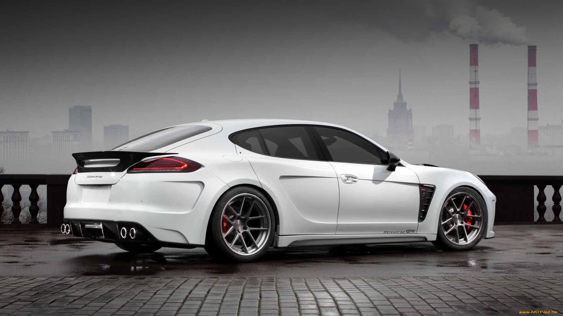 2020, porsche, panamera, stingray, gtr, автомобили, porsche, panamera, stingray, gtr, 2020, вид, сзади, белый, люкс, купе, тюнинг, немецкие