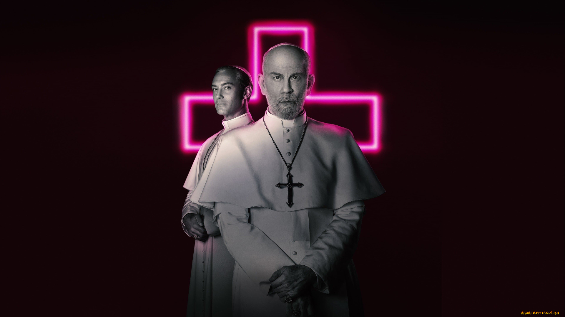 the, new, pope, , , 2019, –, 2020, , кино, фильмы, -unknown, , другое, новый, папа, сериал, постер, драма, джуд, лоу, джон, малкович, италия, франция, испания, сша, великобритания