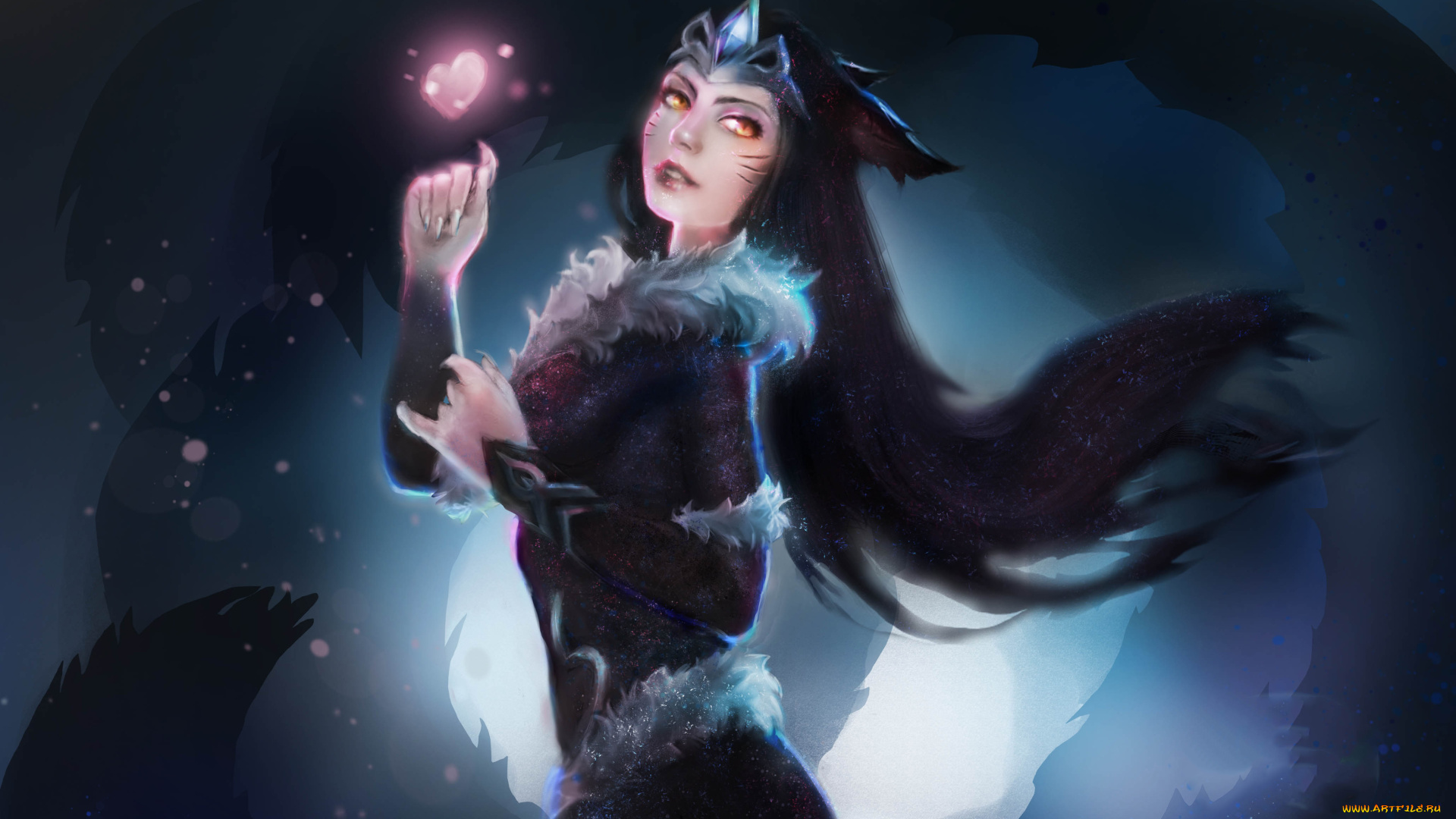 видео, игры, league, of, legends, девушка, фон, взгляд, ушки