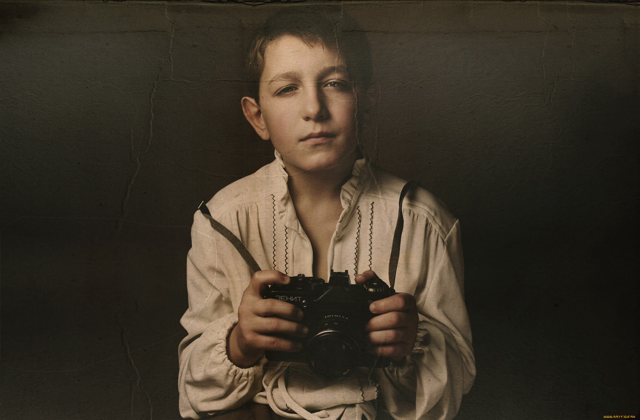 бренды, зенит, мальчик, фотоаппарат, рубашка, ретро